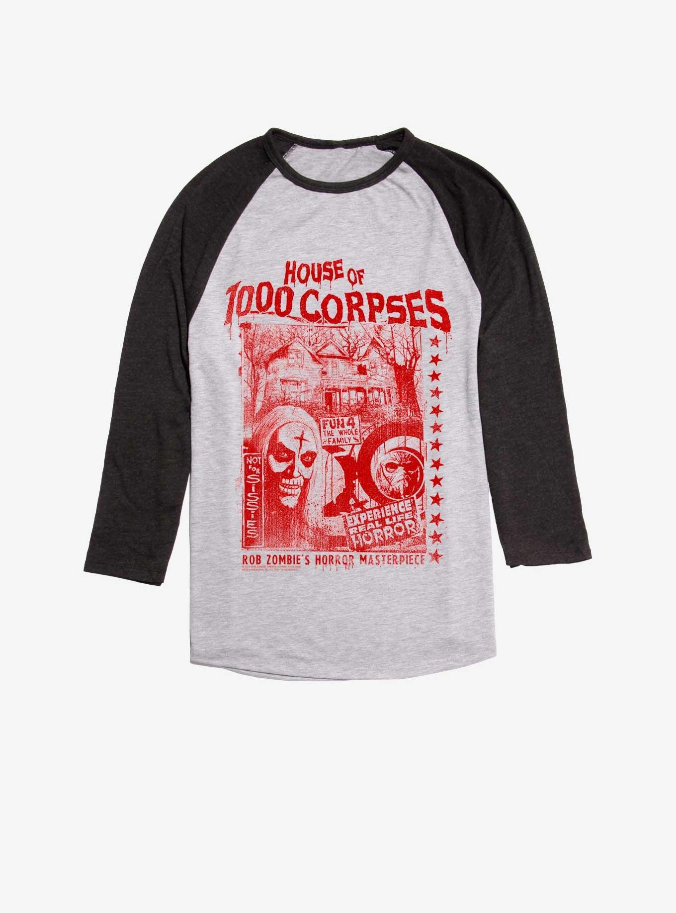 House Of 1000 Corpses Horror Masterpiece Raglan T-Shirt - BLACK