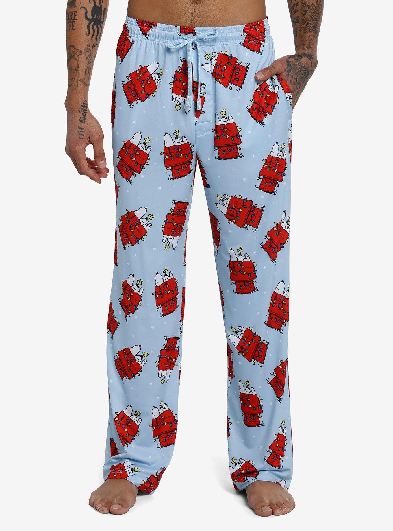 Peanuts Snoop Doghouse Holiday Lights Pajama Pants Hot Topic