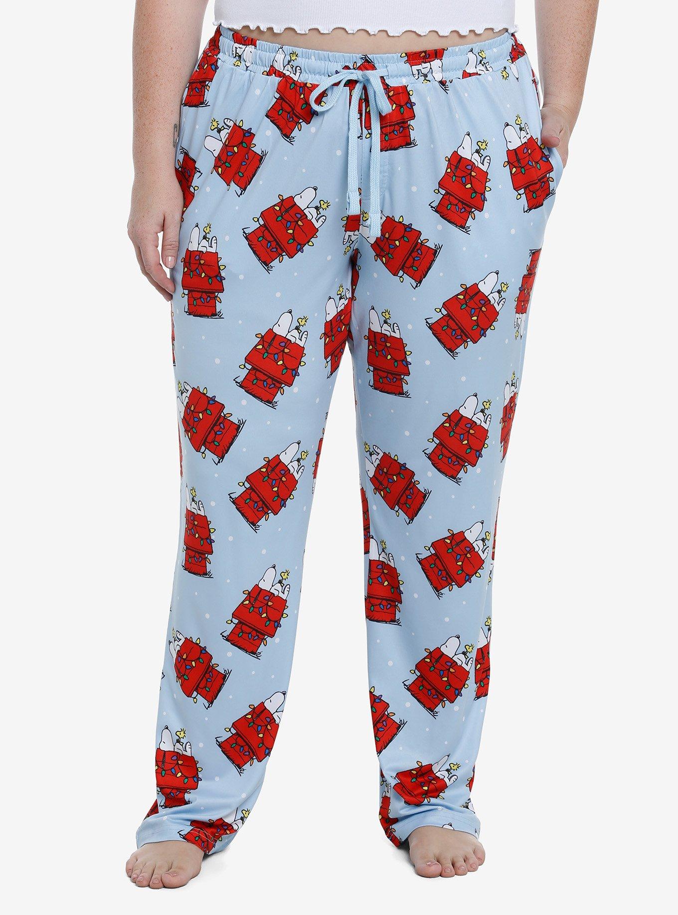 Peanuts Snoopy Light Blue Plush Christmas Lounge Pant –