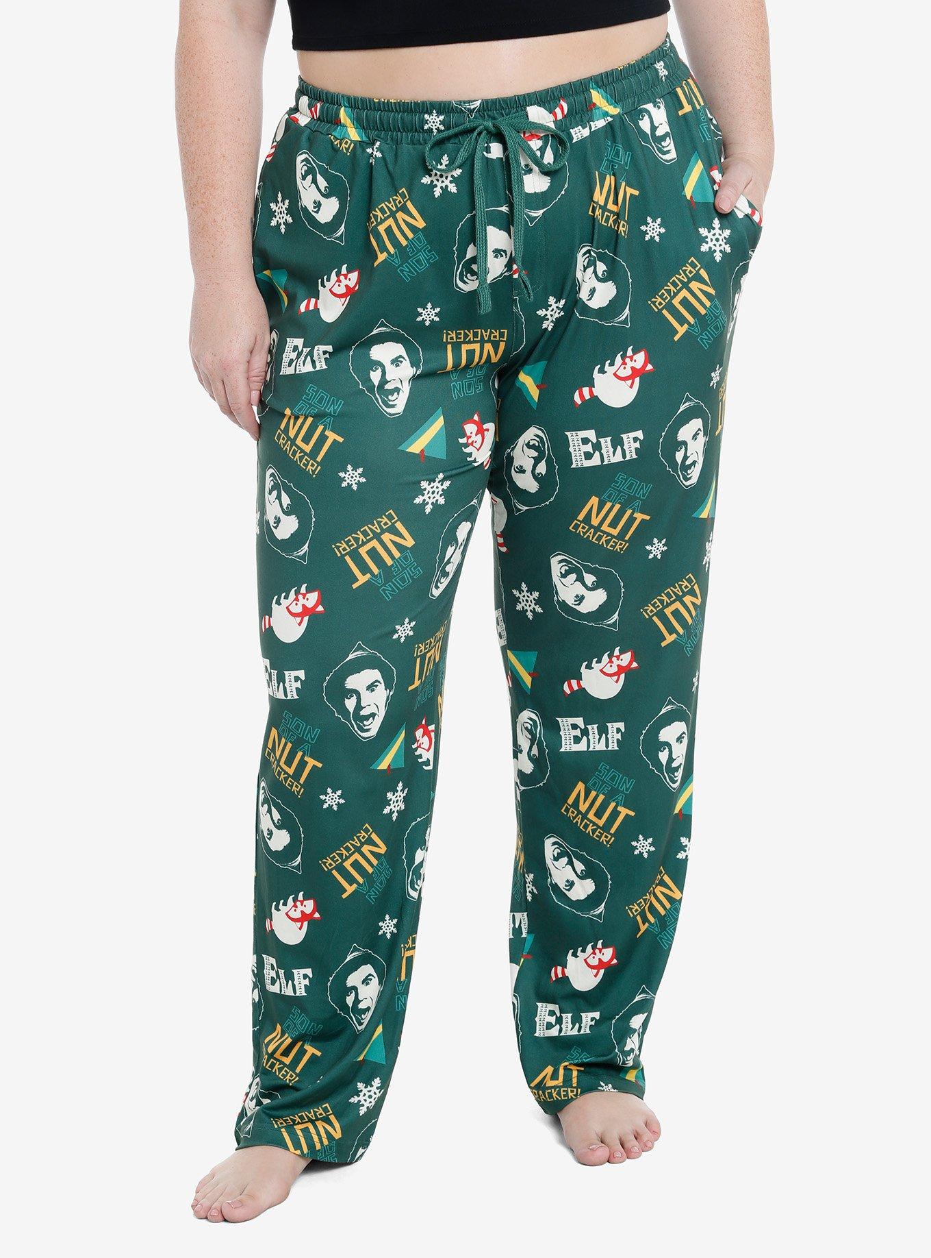 Elf Son Of A Nutcracker Buddy Girls Pajama Pants Plus Size, GREEN, hi-res