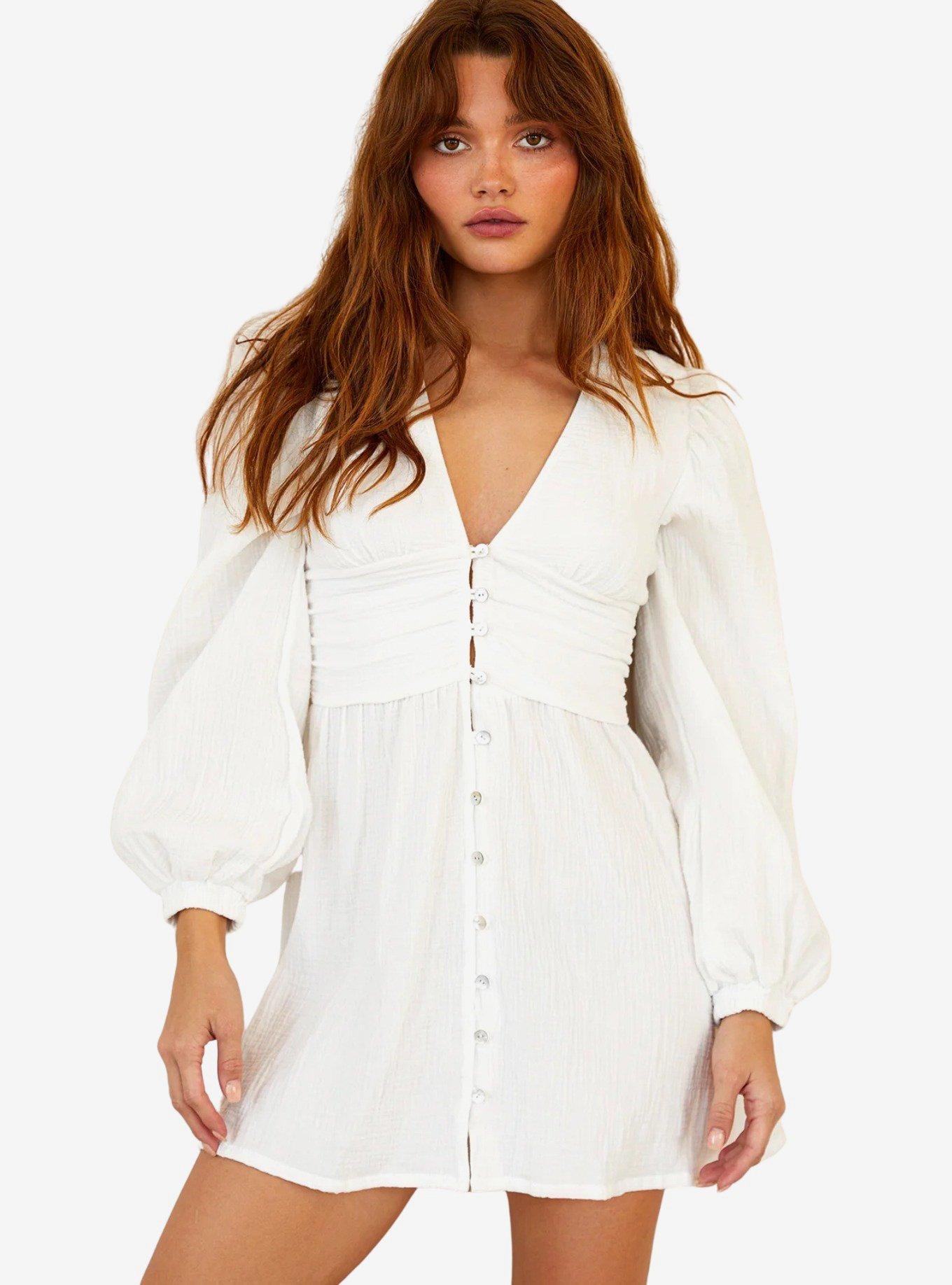 Dippin' Daisy's Waikiki Dress White, BRIGHT WHITE, hi-res