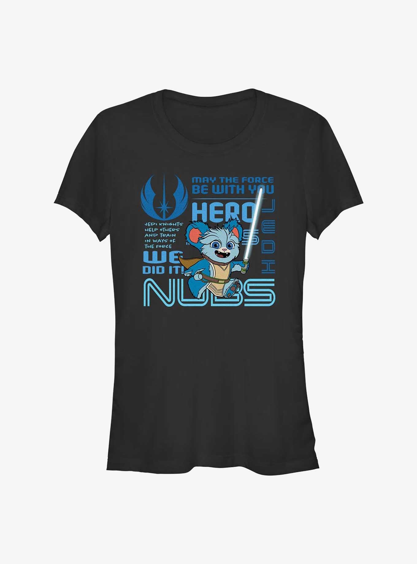 Star Wars: Young Jedi Adventures Nubs Phrases Badge Girls T-Shirt, , hi-res