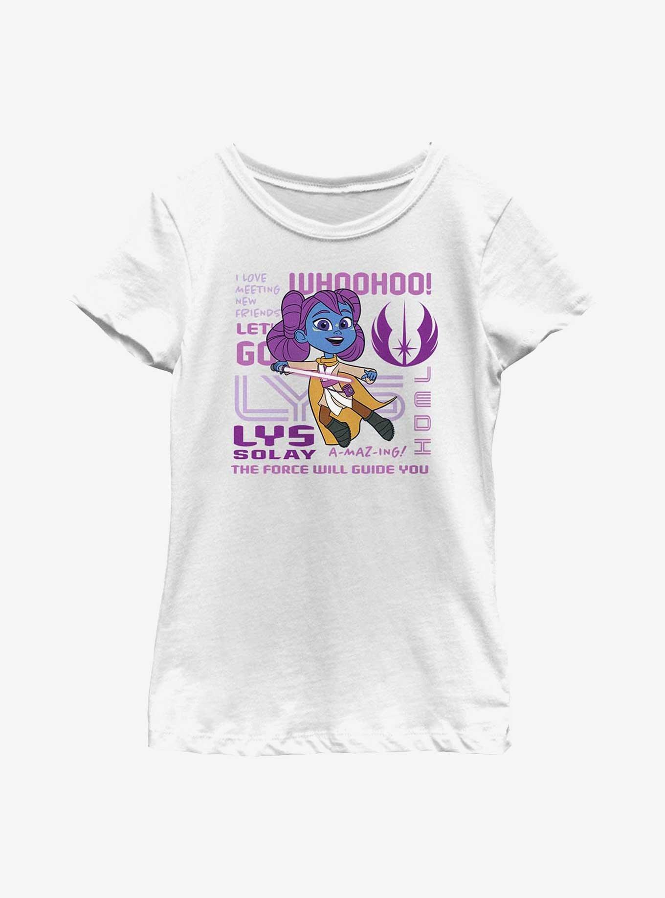 Star Wars: Young Jedi Adventures Lyz Solay Phrases Youth Girls T-Shirt, WHITE, hi-res