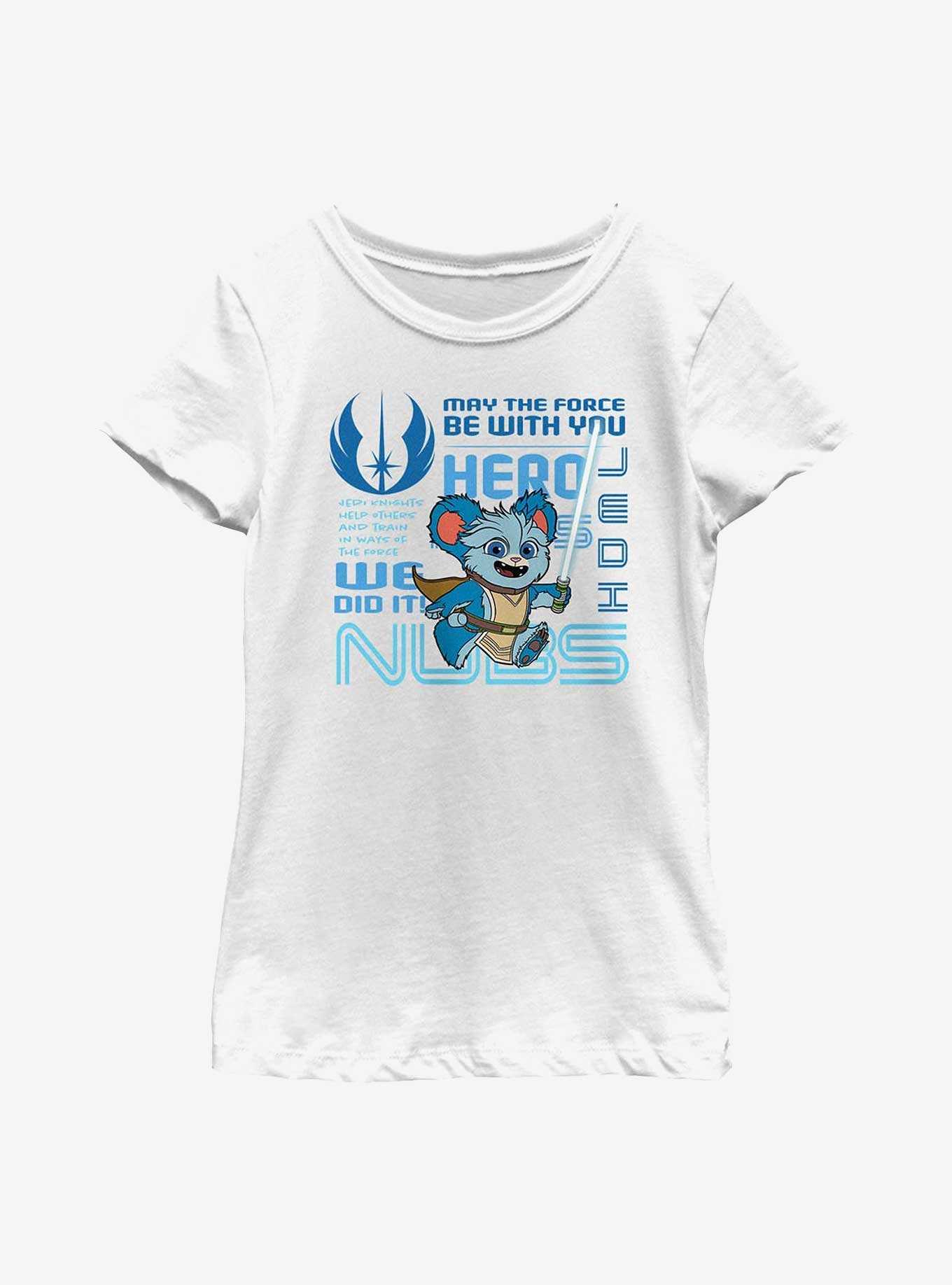 Star Wars: Young Jedi Adventures Nubs Phrases Badge Youth Girls T-Shirt, , hi-res