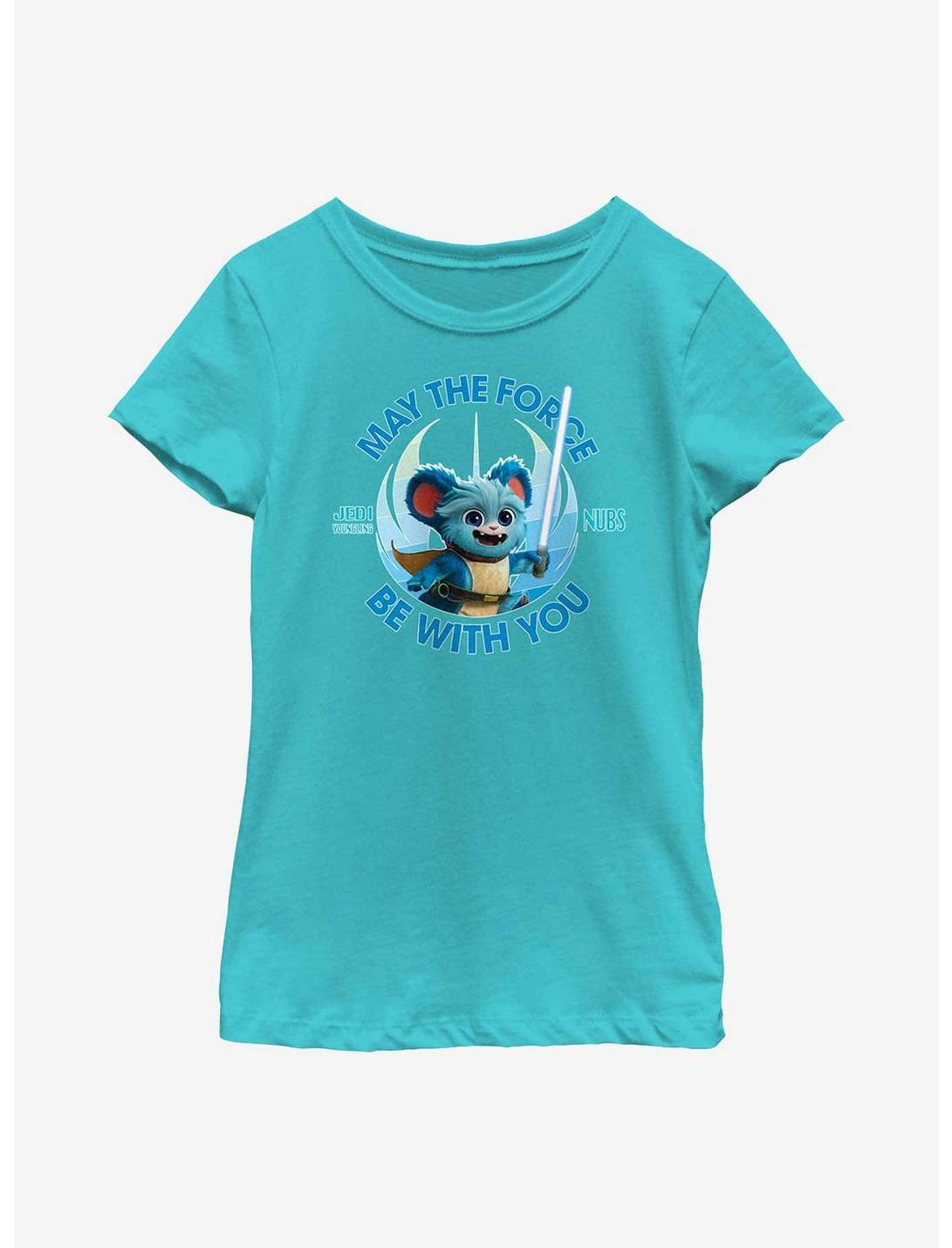 Star Wars: Young Jedi Adventures Nubs May The Force Be With You Youth Girls T-Shirt, TAHI BLUE, hi-res