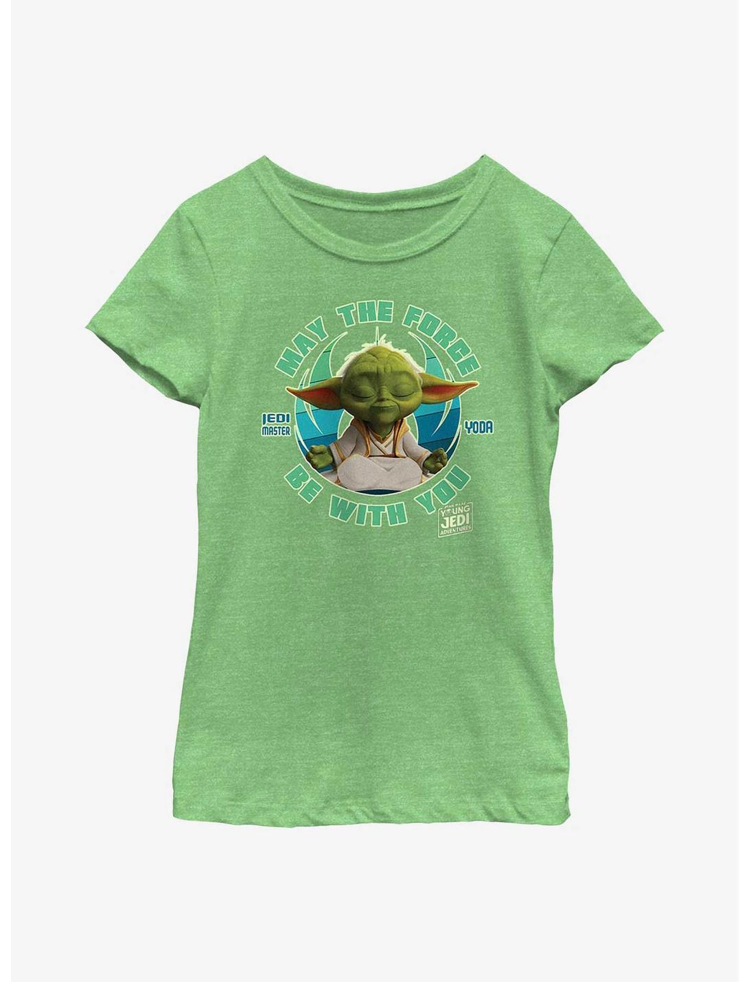 Star Wars: Young Jedi Adventures Master Yoda May The Force Be With You Youth Girls T-Shirt, GRN APPLE, hi-res