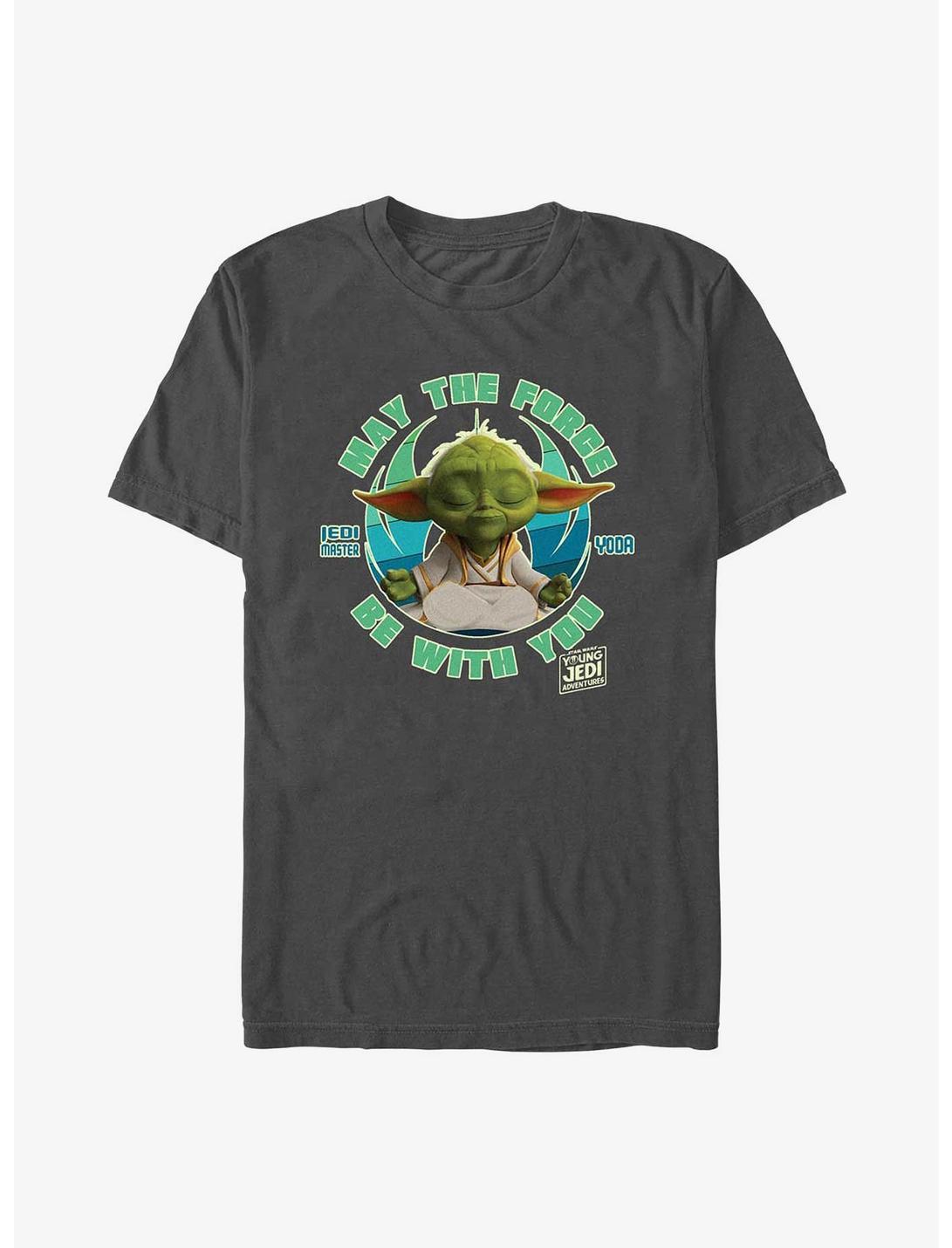 Star Wars: Young Jedi Adventures Master Yoda May The Force Be With You T-Shirt, CHARCOAL, hi-res
