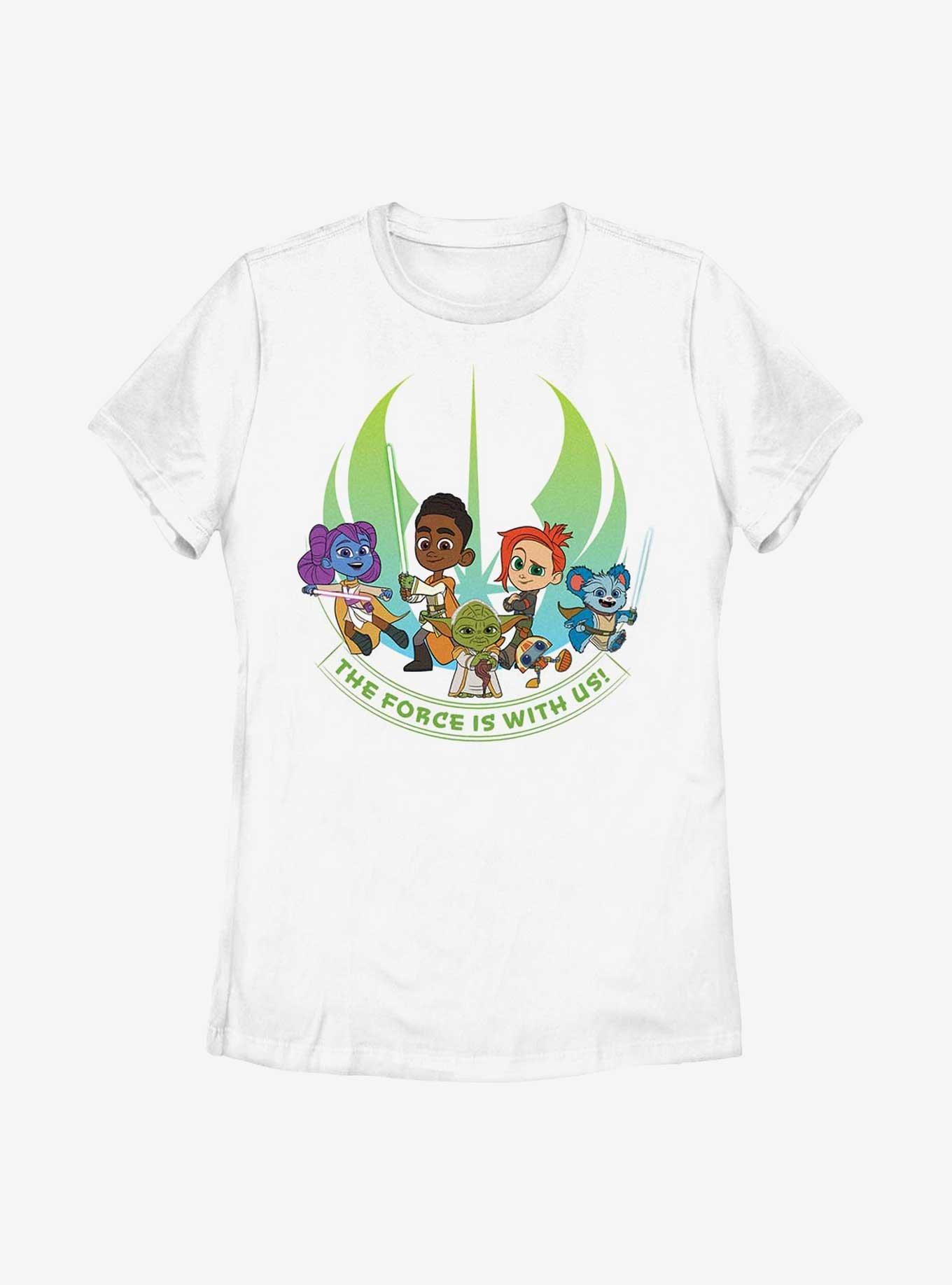 Star Wars: Young Jedi Adventures The Force Is With Us Womens T-Shirt, WHITE, hi-res