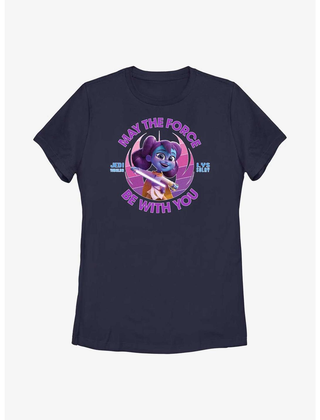 Star Wars: Young Jedi Adventures Lys Solay May The Force Be With You Womens T-Shirt, NAVY, hi-res