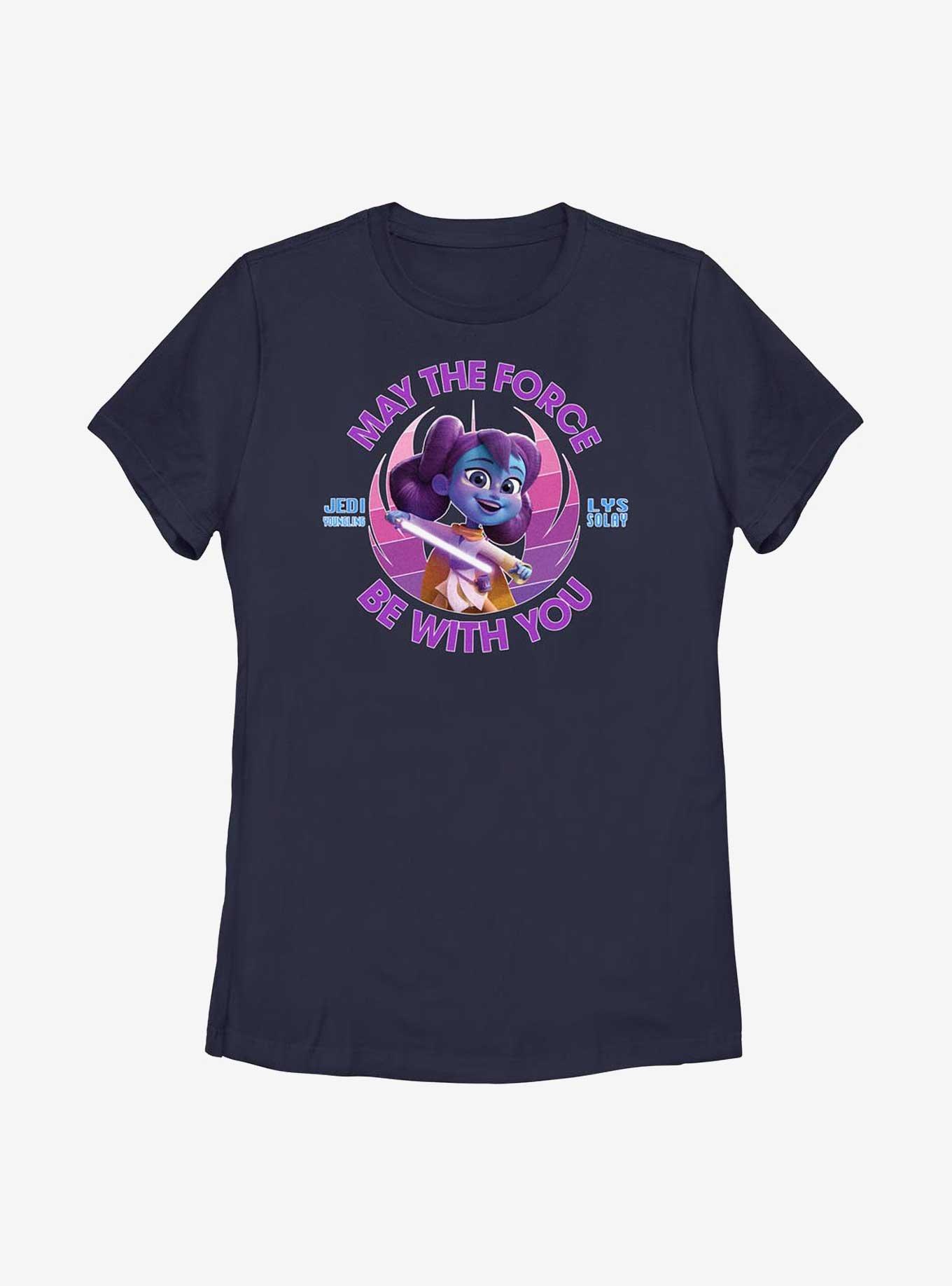 Star Wars: Young Jedi Adventures Lys Solay May The Force Be With You Womens T-Shirt, NAVY, hi-res