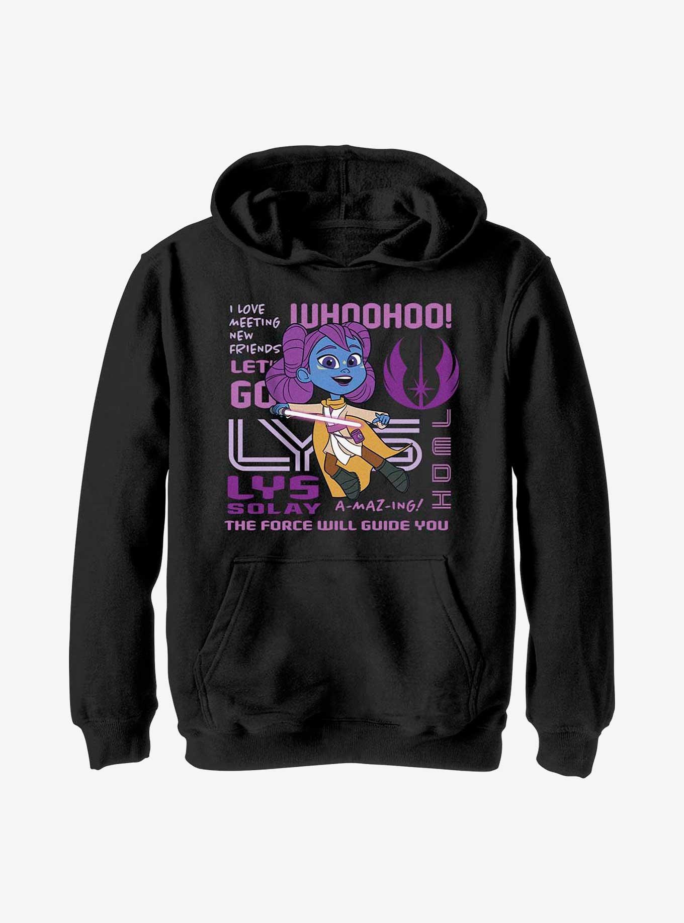 Star Wars: Young Jedi Adventures Lyz Solay Phrases Youth Hoodie, BLACK, hi-res