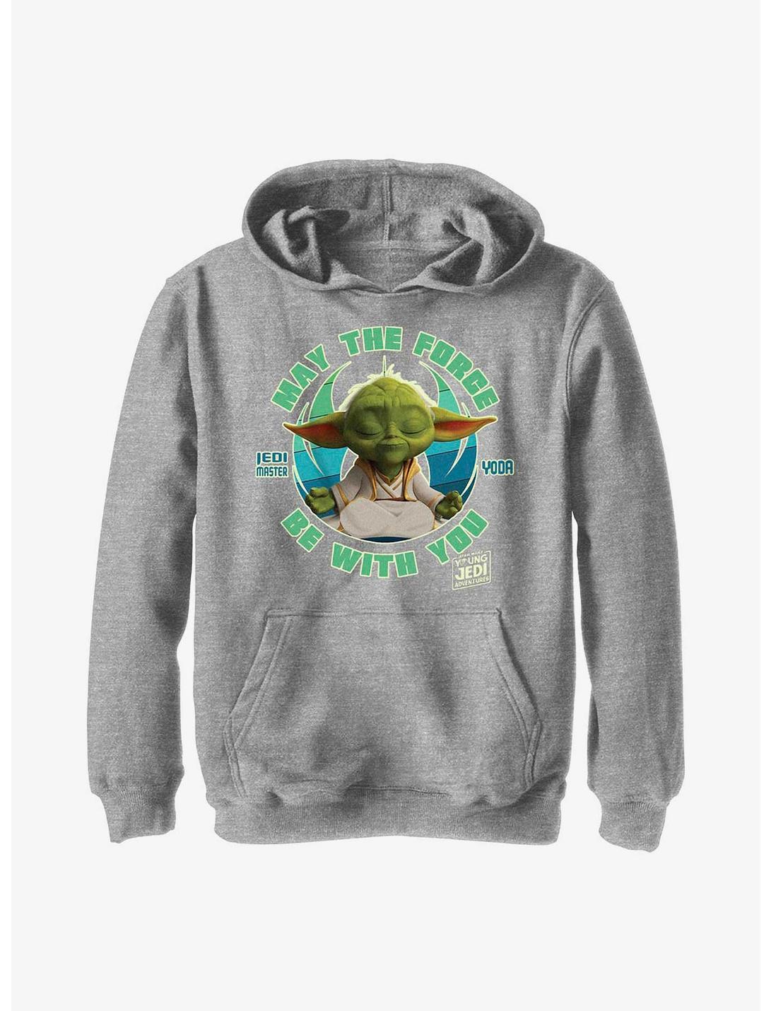 Star Wars: Young Jedi Adventures Master Yoda May The Force Be With You Youth Hoodie, ATH HTR, hi-res