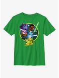 Star Wars: Young Jedi Adventures Jedi Initiates Lys Solay Kai Brightstar and Nubs Youth T-Shirt, KELLY, hi-res
