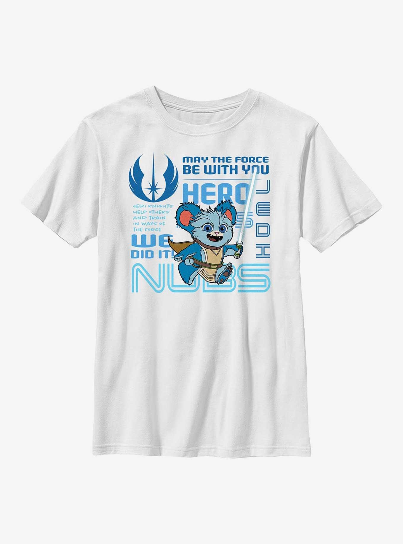 Star Wars: Young Jedi Adventures Nubs Phrases Badge Youth T-Shirt, , hi-res