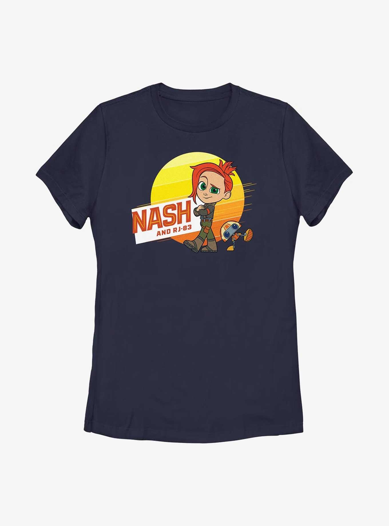 Star Wars: Young Jedi Adventures Nash and RJ-83 Womens T-Shirt, NAVY, hi-res