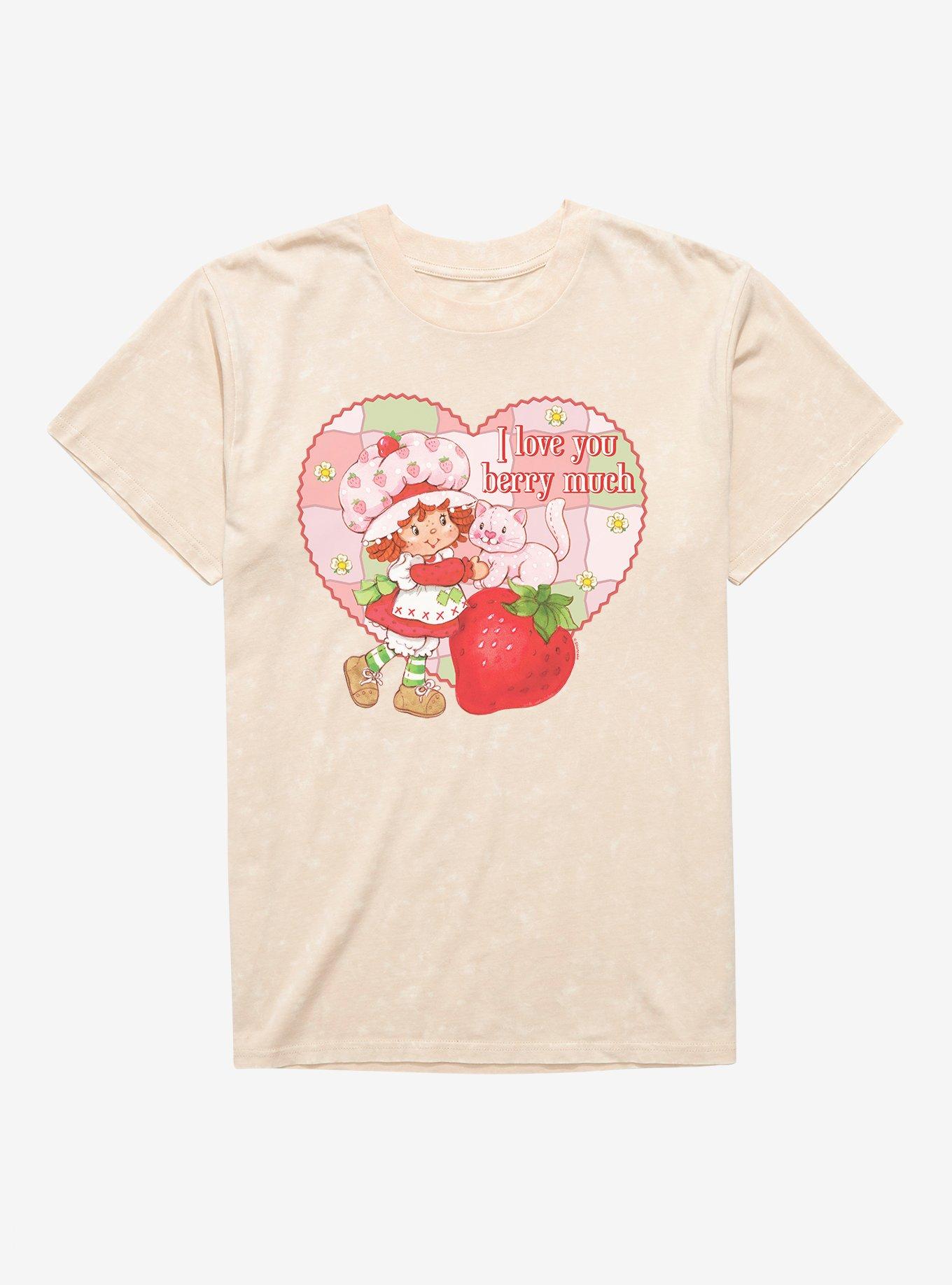 Strawberry Shortcake & Custard I Love You Berry Much Mineral Wash T-Shirt, NATURAL MINERAL WASH, hi-res