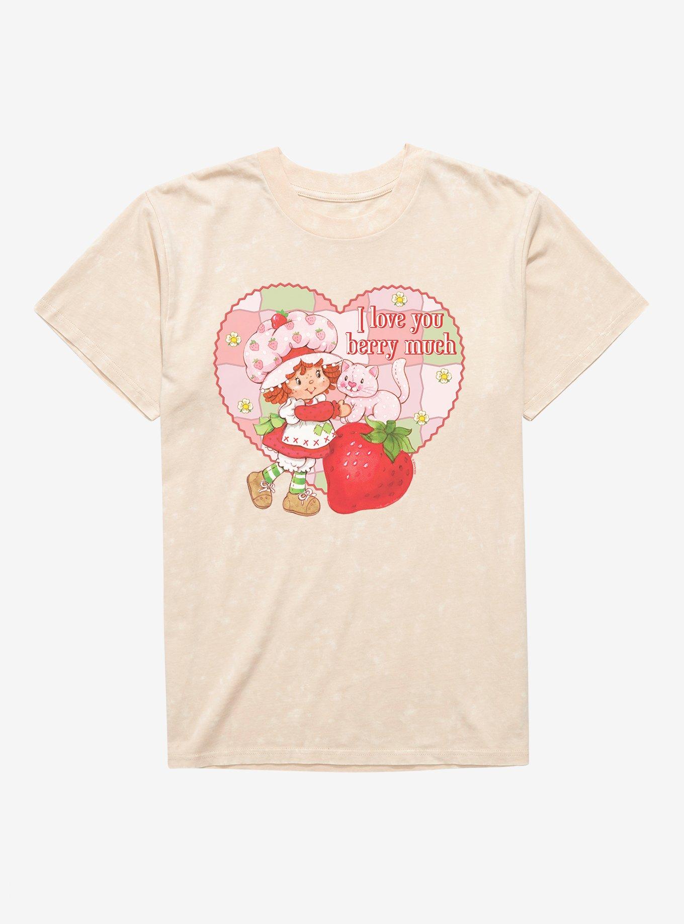 Strawberry Shortcake & Custard I Love You Berry Much Mineral Wash T-Shirt, , hi-res