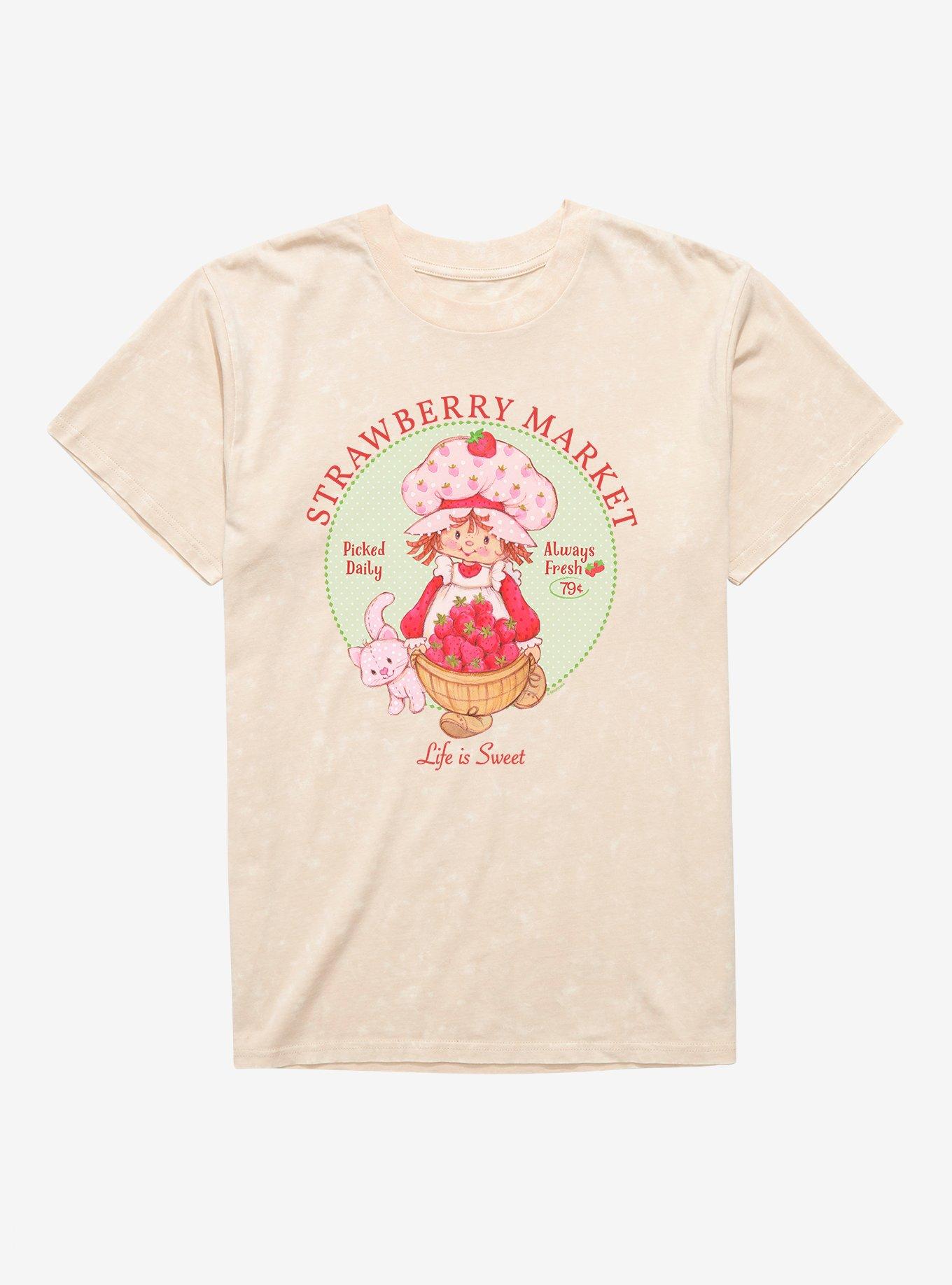 Strawberry Shortcake & Custard Strawberry Market Mineral Wash T-Shirt, , hi-res