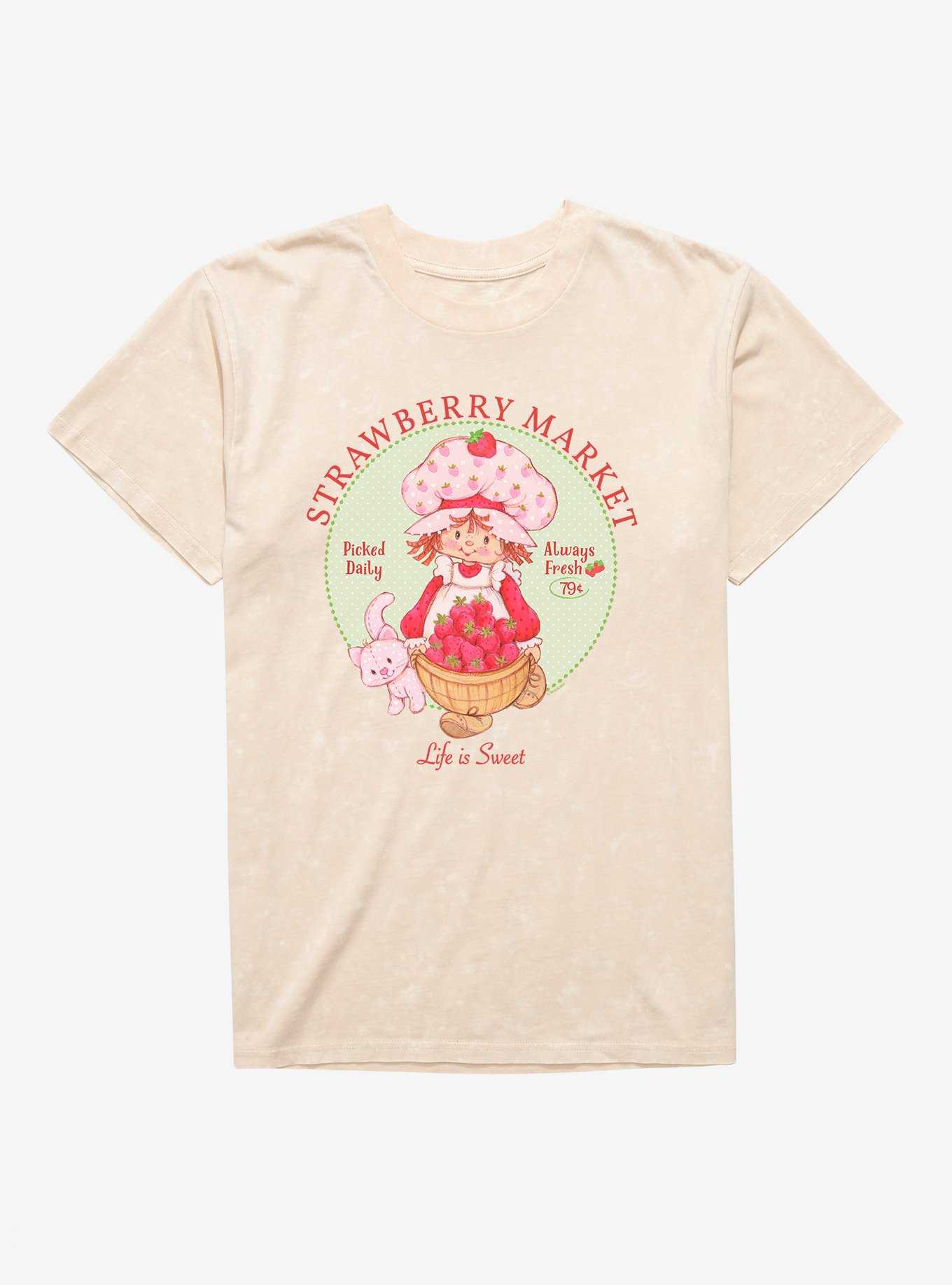Strawberry Shortcake & Custard Strawberry Market Mineral Wash T-Shirt, , hi-res