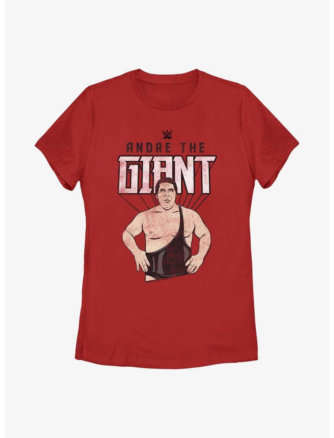 WWE Andre The Giant Portrait Womens T-Shirt, RED, hi-res