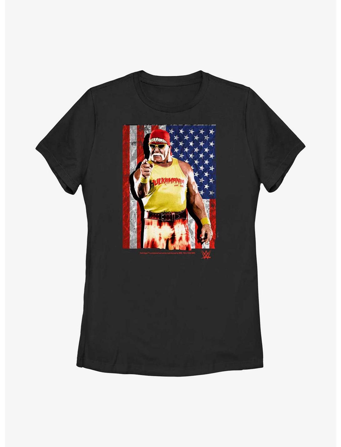 WWE Hulk Hogan American Flag Womens T-Shirt, BLACK, hi-res