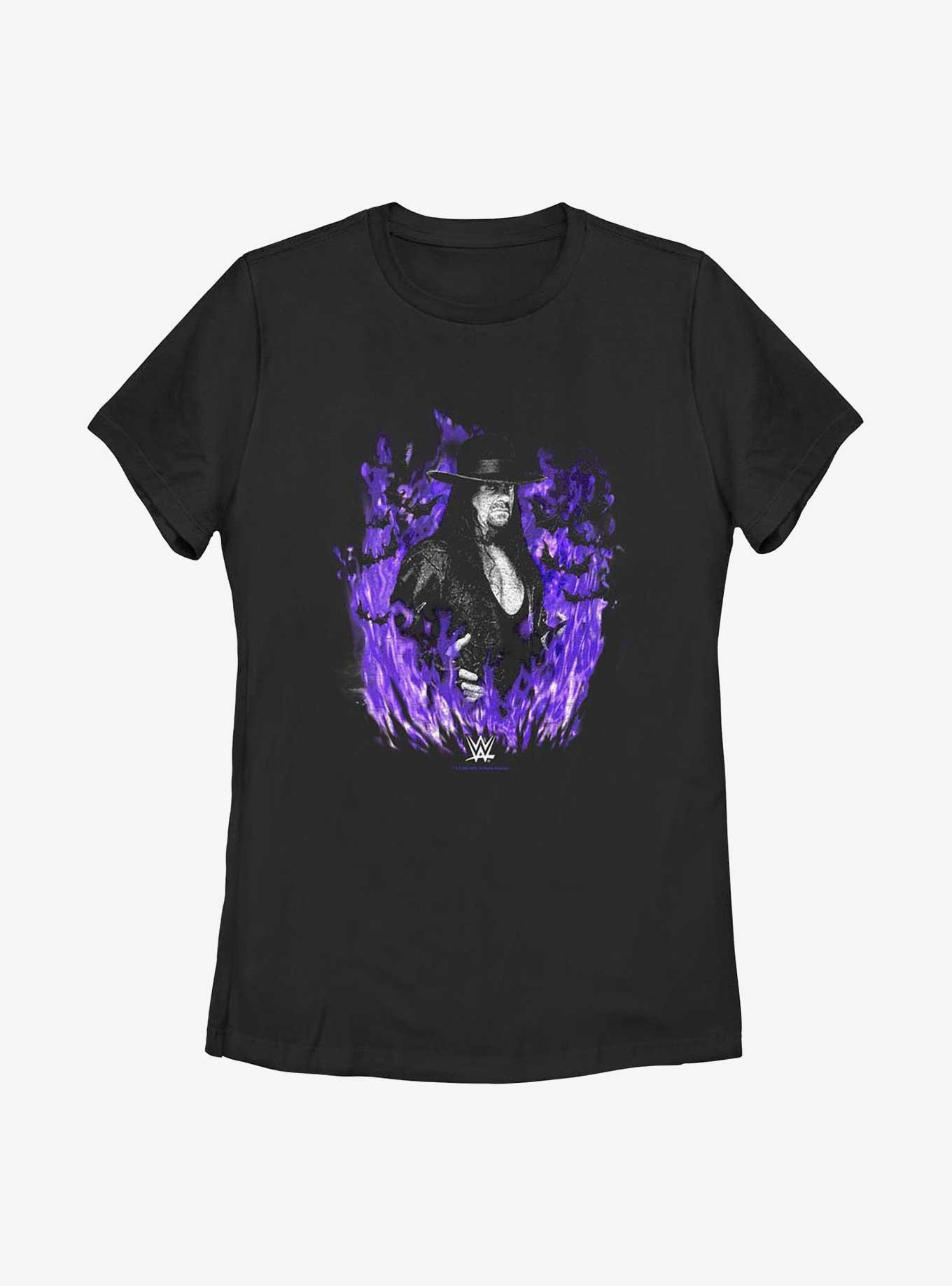 WWE The Undertaker Purple Flames Womens T-Shirt, BLACK, hi-res