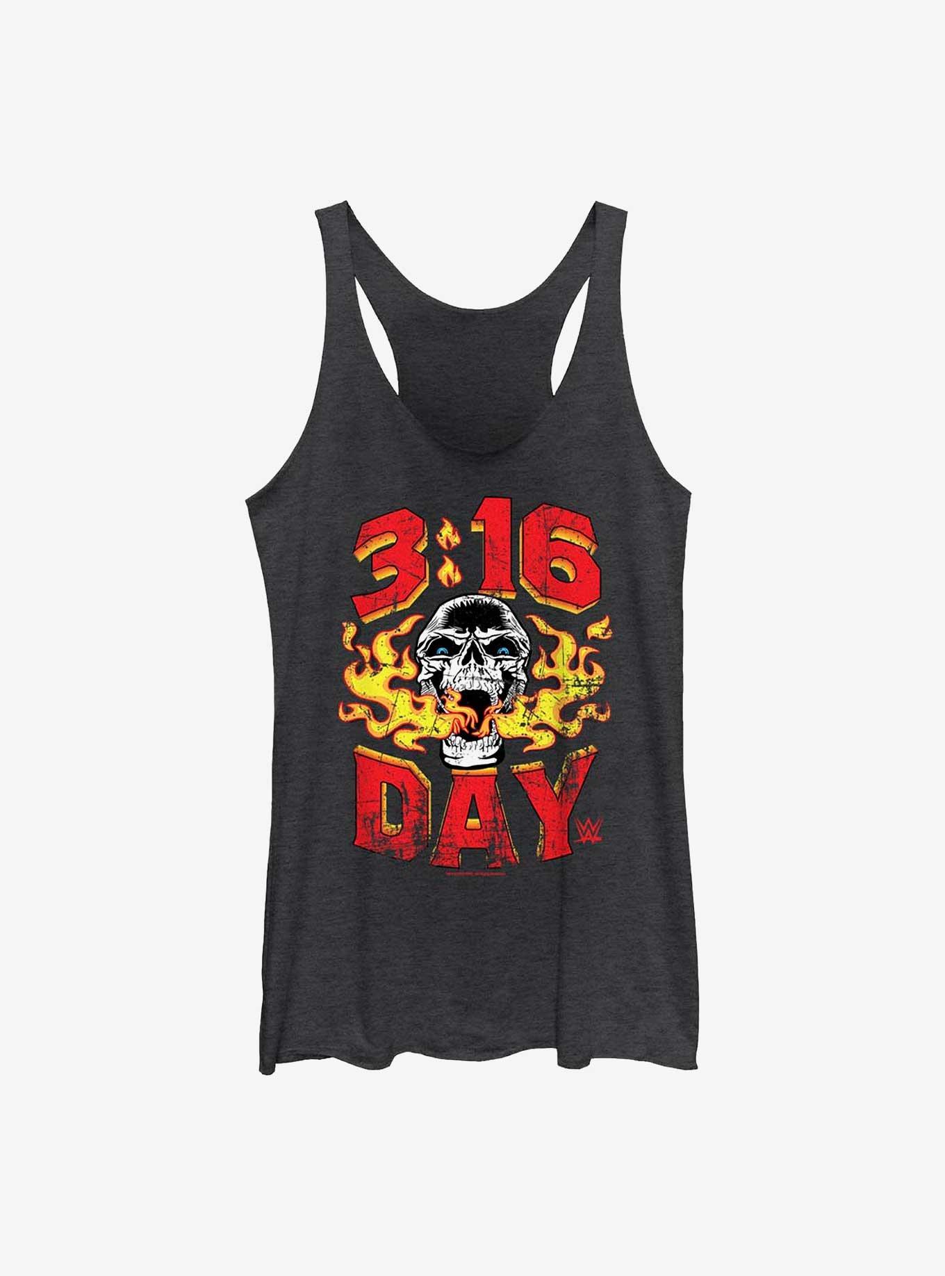 WWE Authentic Men's Black Stone Cold Steve Austin 3:16 Skull Tank Top