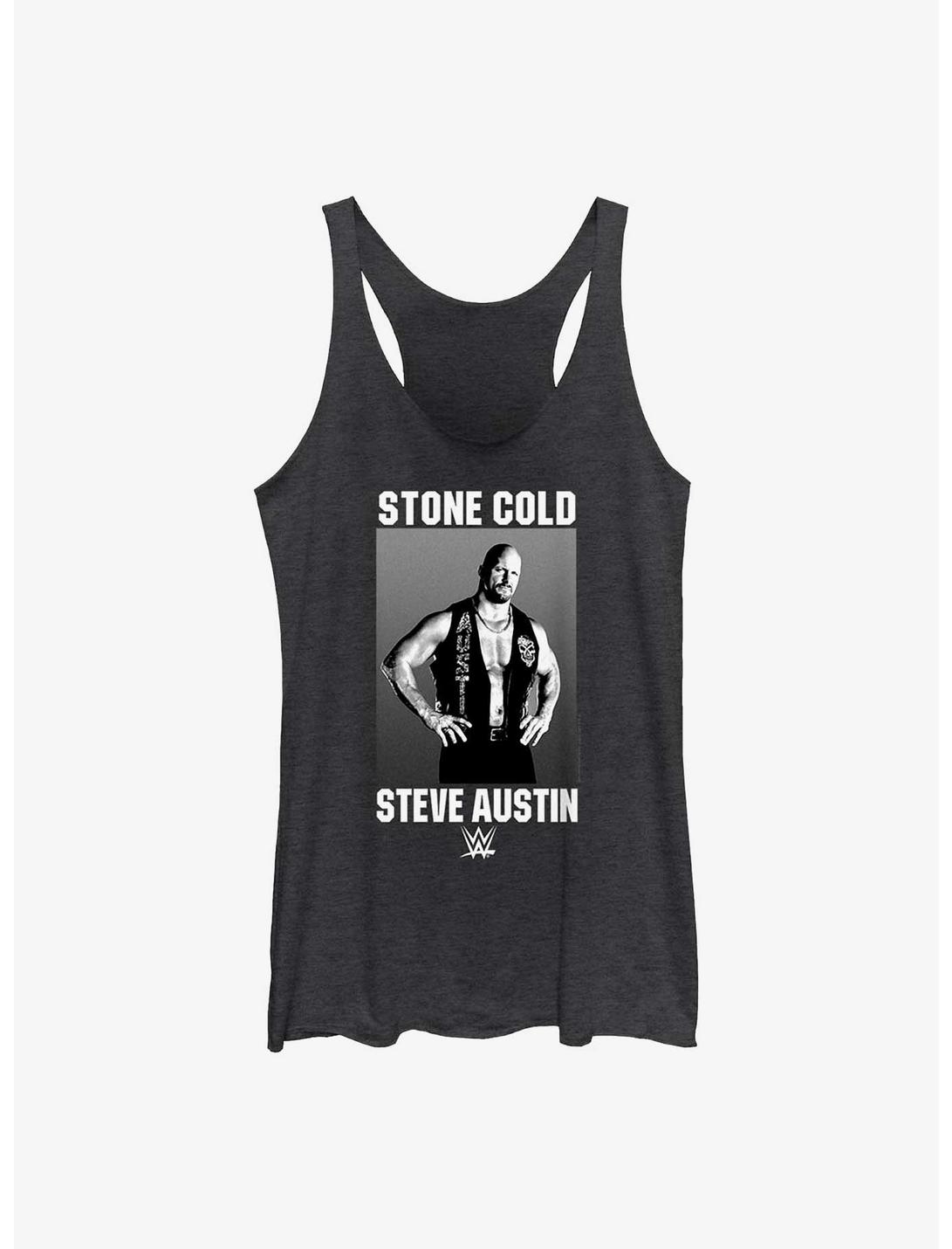 WWE Stone Cold Steve Austin Black & White Photo Womens Tank Top, BLK HTR, hi-res