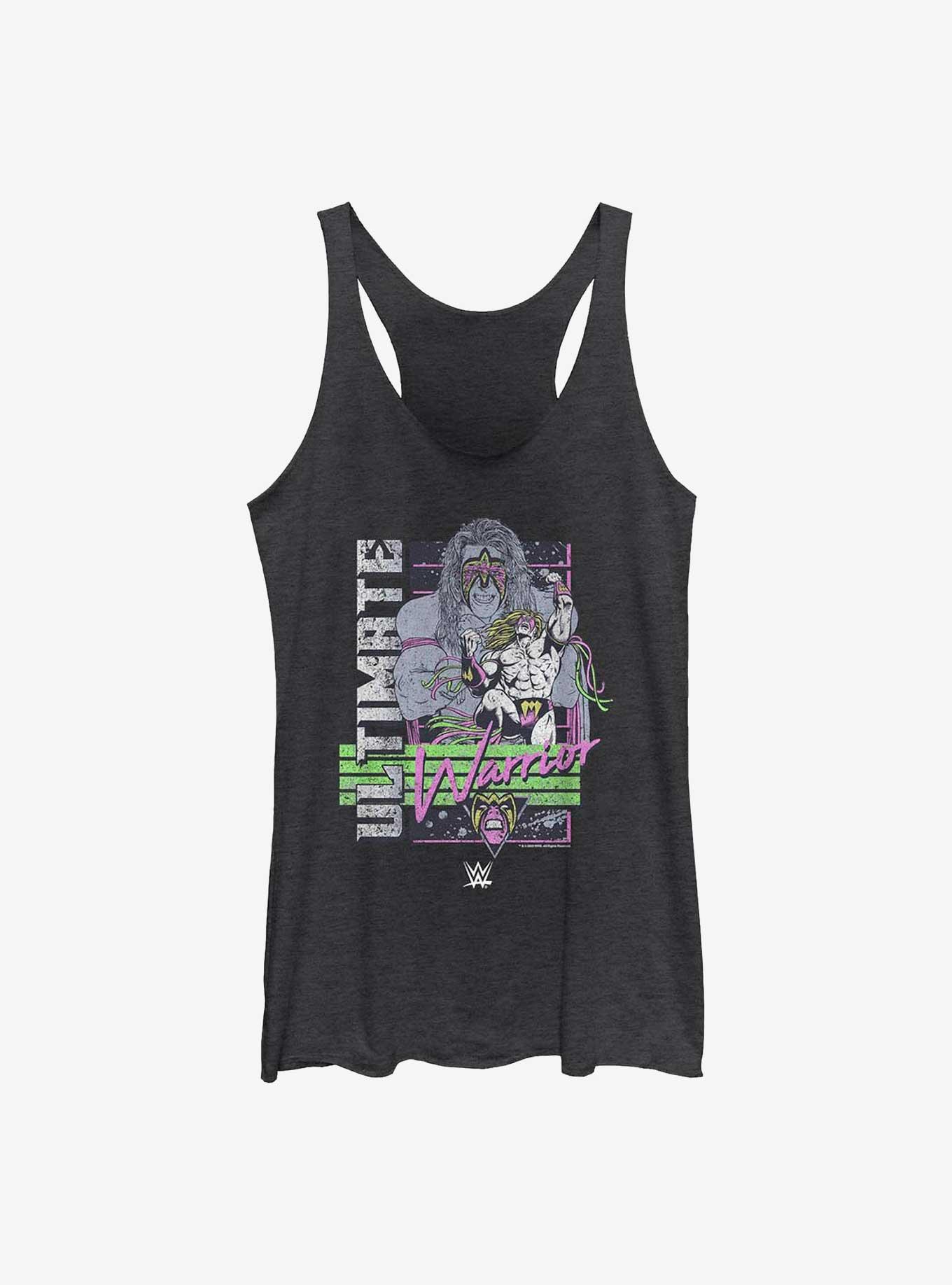 WWE Ultimate Warrior Poster Womens Tank Top, BLK HTR, hi-res