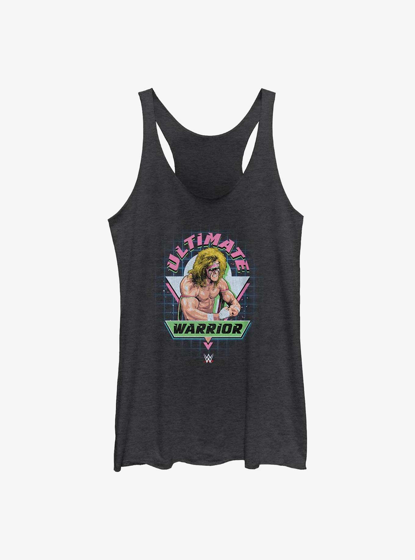 WWE Ultimate Warrior Retro Logo Womens Tank Top, BLK HTR, hi-res