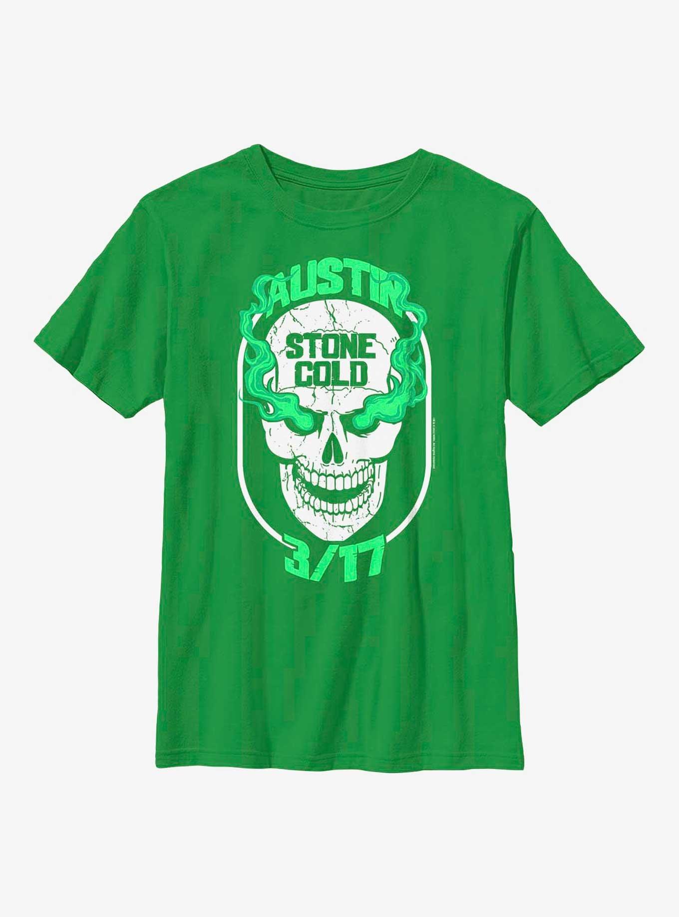 WWE Stone Cold Steve Austin Green Skull Youth T-Shirt, KELLY, hi-res