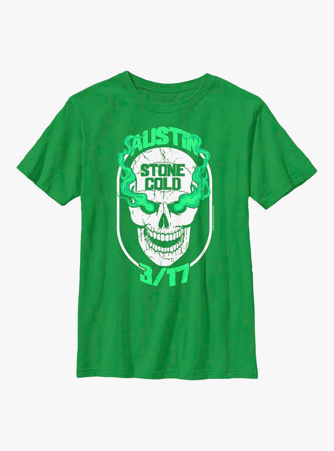WWE Stone Cold Steve Austin Green Skull Youth T-Shirt, , hi-res