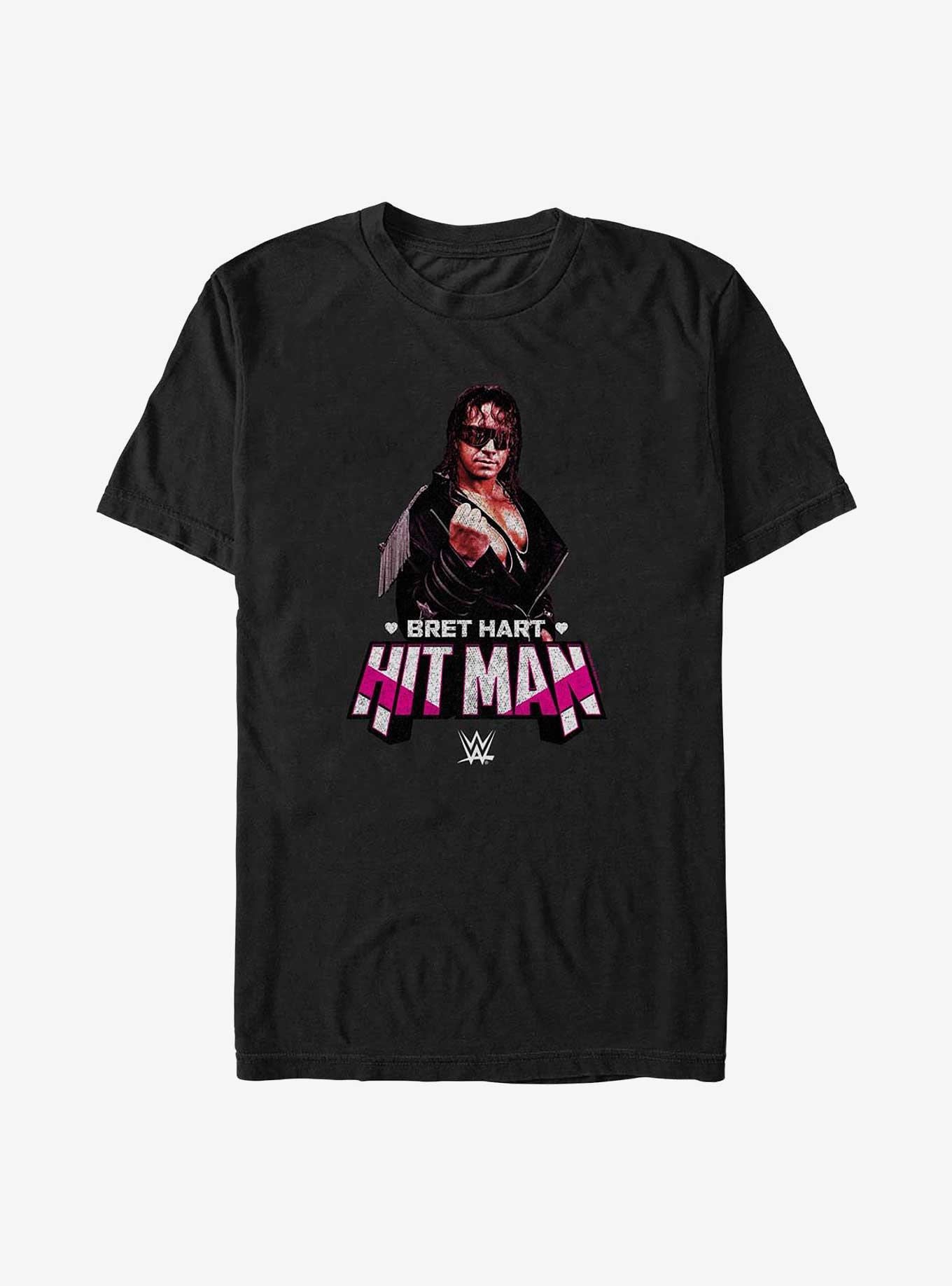 WWE Bret Hart Hitman Portrait T-Shirt, BLACK, hi-res