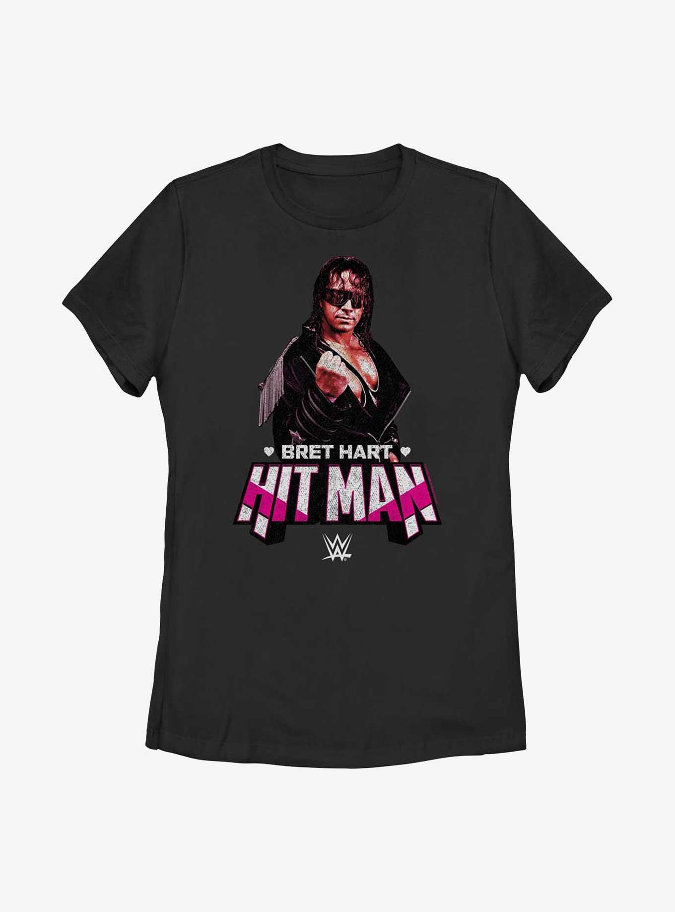 WWE Bret Hart Hitman Portrait Womens T-Shirt, BLACK, hi-res