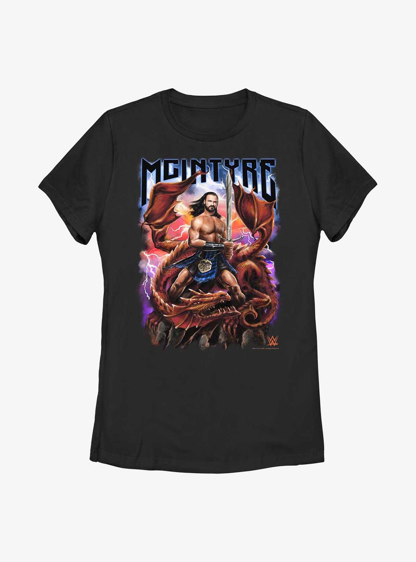 WWE Drew McIntyre Scottish Warrior Medieval Metal Poster Womens T-Shirt, BLACK, hi-res