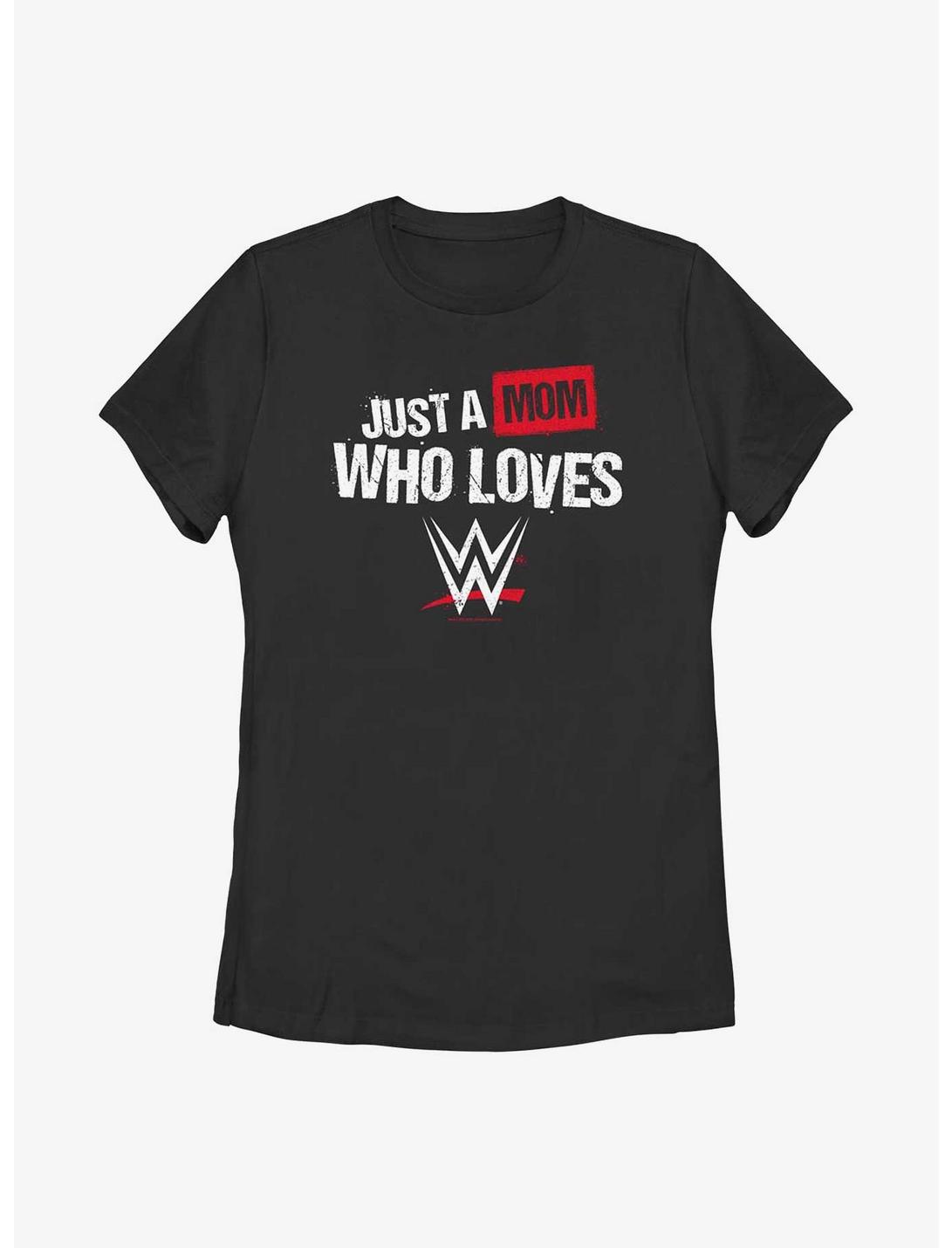 WWE Just A Mom Who Loves WWE  Womens T-Shirt, BLACK, hi-res