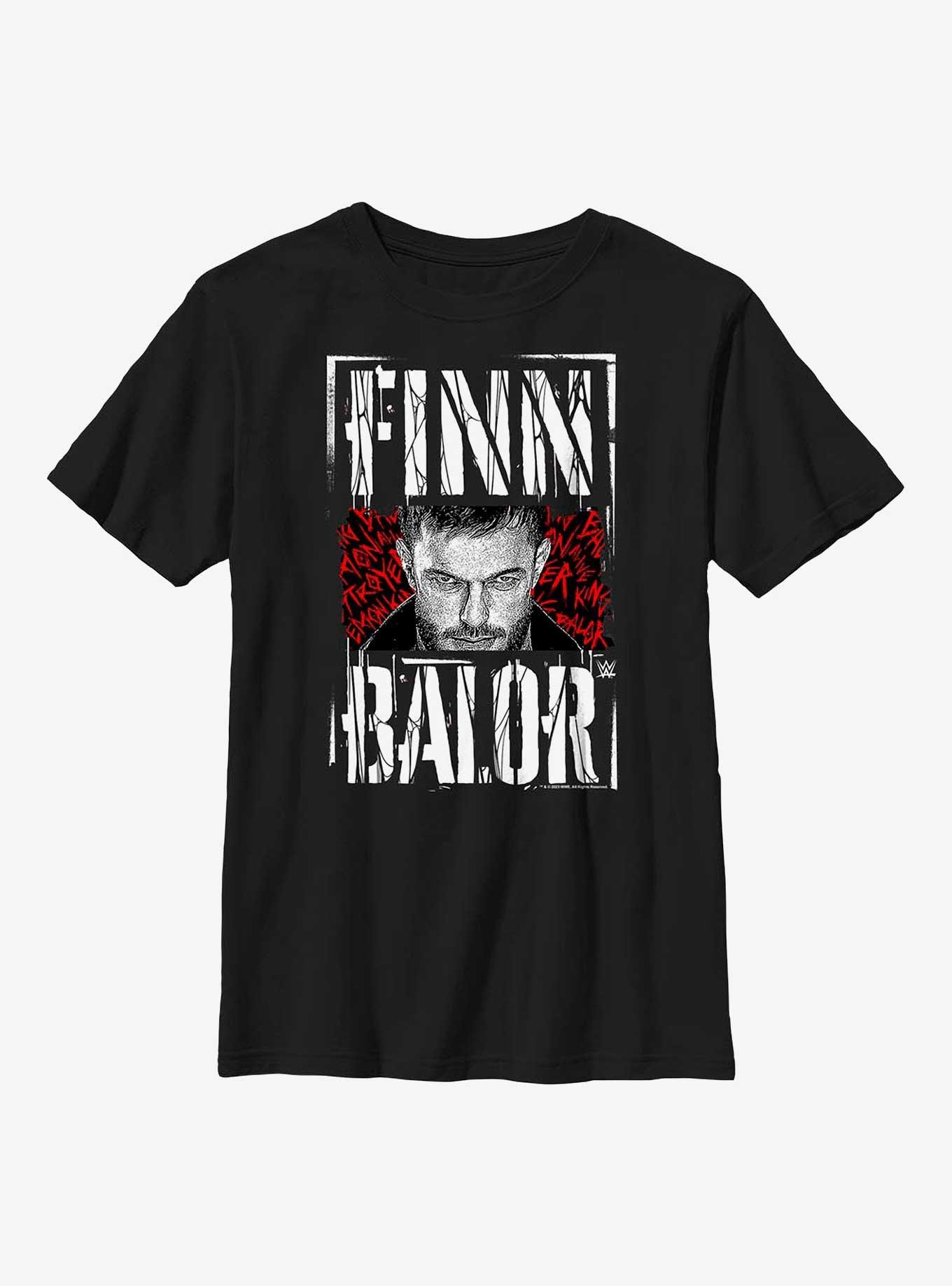 WWE Finn Balor Poster Youth T-Shirt, BLACK, hi-res
