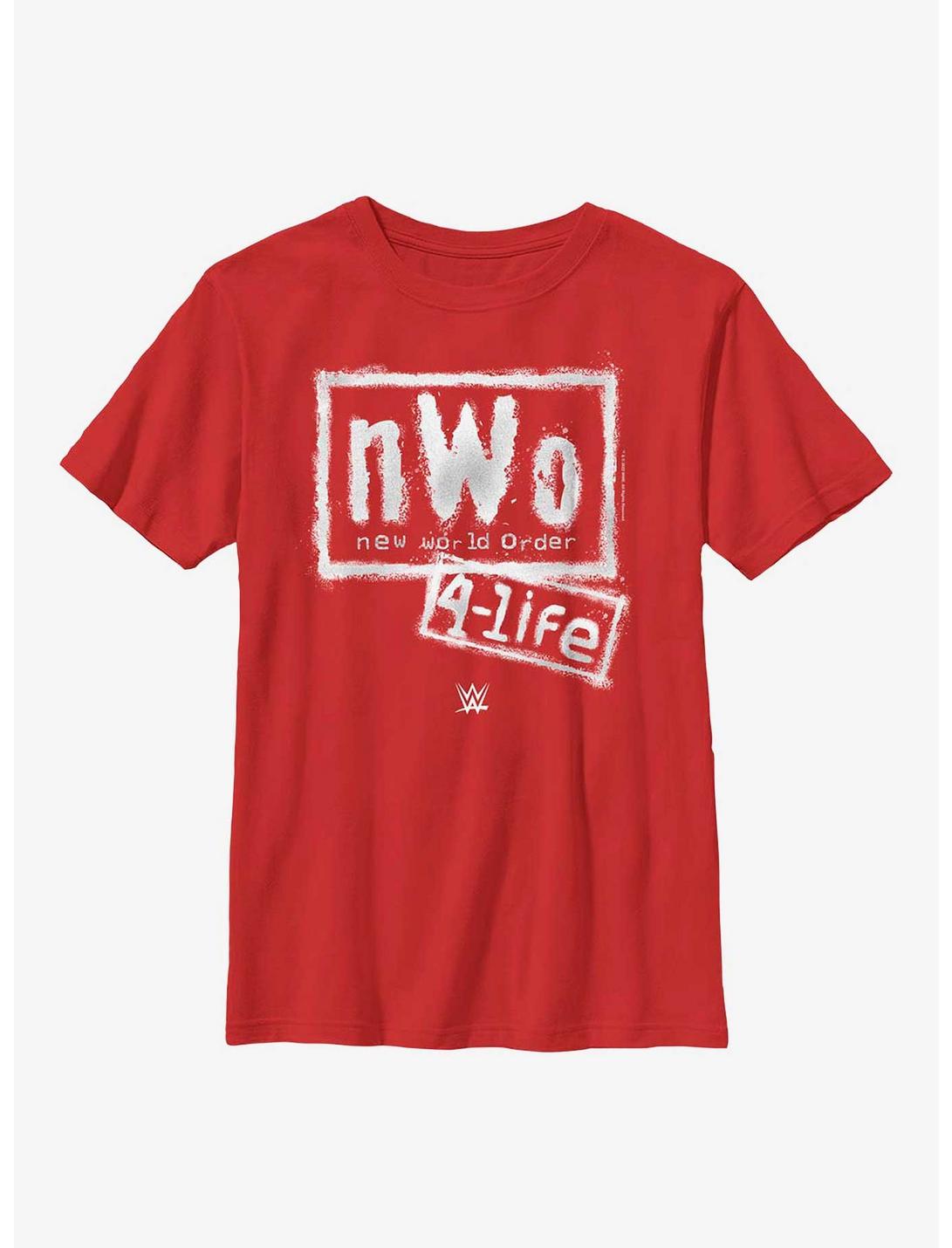 WWE nWo New World Order 4-Life Youth T-Shirt, RED, hi-res