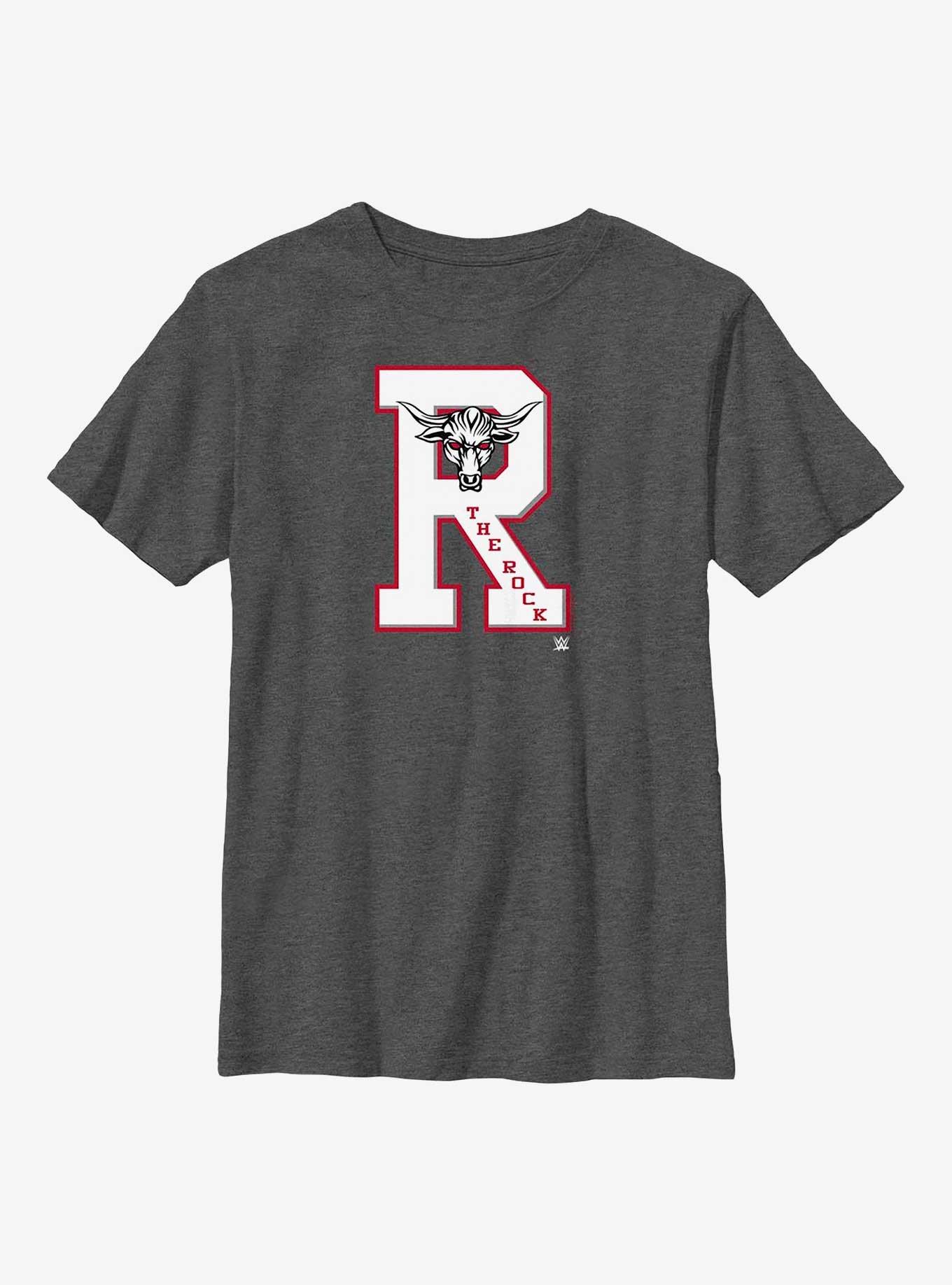 WWE The Rock Collegiate Letter Youth T-Shirt, , hi-res