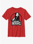 WWE Roman Reigns Circle Icon Portrait Youth T-Shirt, RED, hi-res