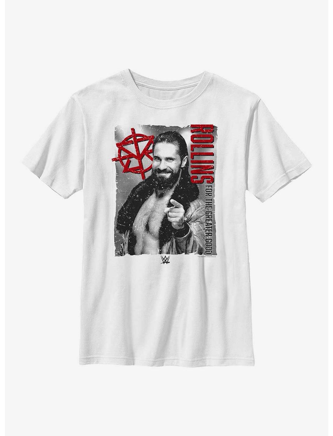 WWE Seth Rollins For The Greater Good Youth T-Shirt, WHITE, hi-res