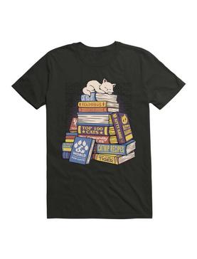 Cat Books Feline Library T-Shirt, , hi-res