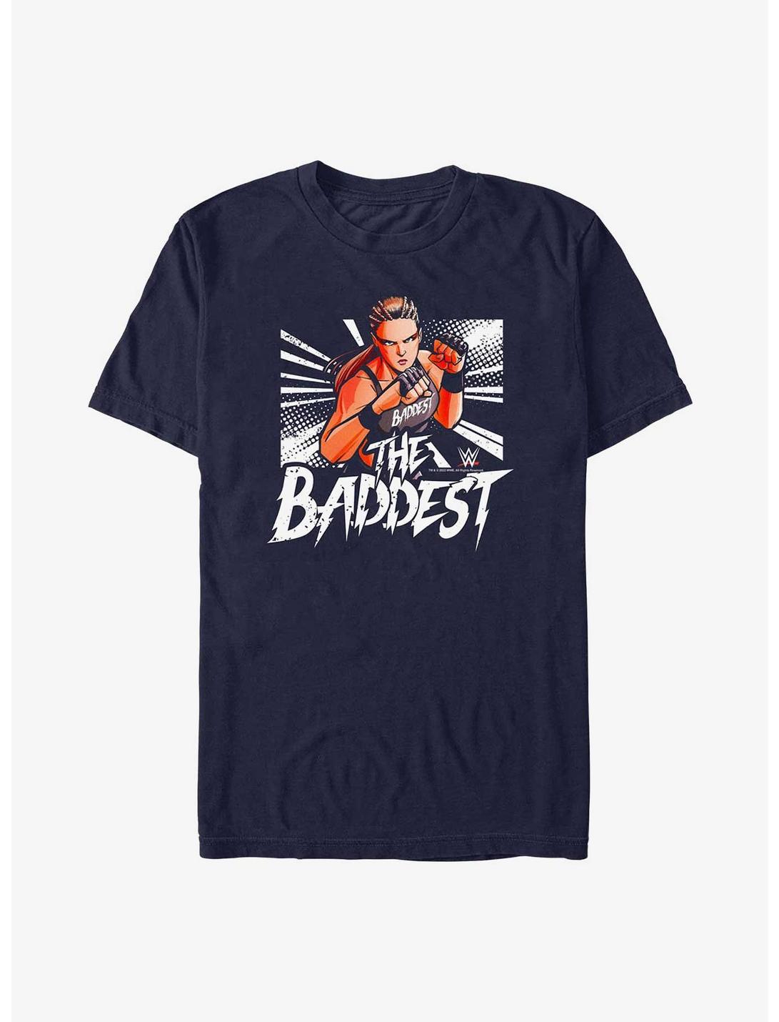 WWE Ronda Rousey The Baddest Comic Book Style T-Shirt, NAVY, hi-res