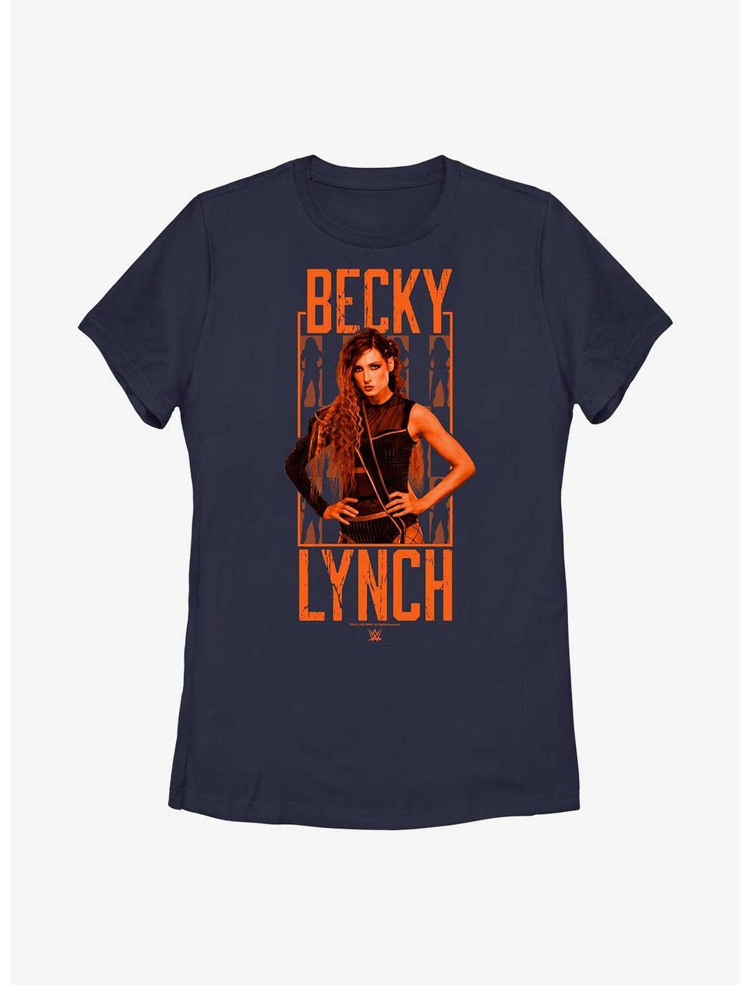 WWE Becky Lynch Portrait Logo Womens T-Shirt, NAVY, hi-res