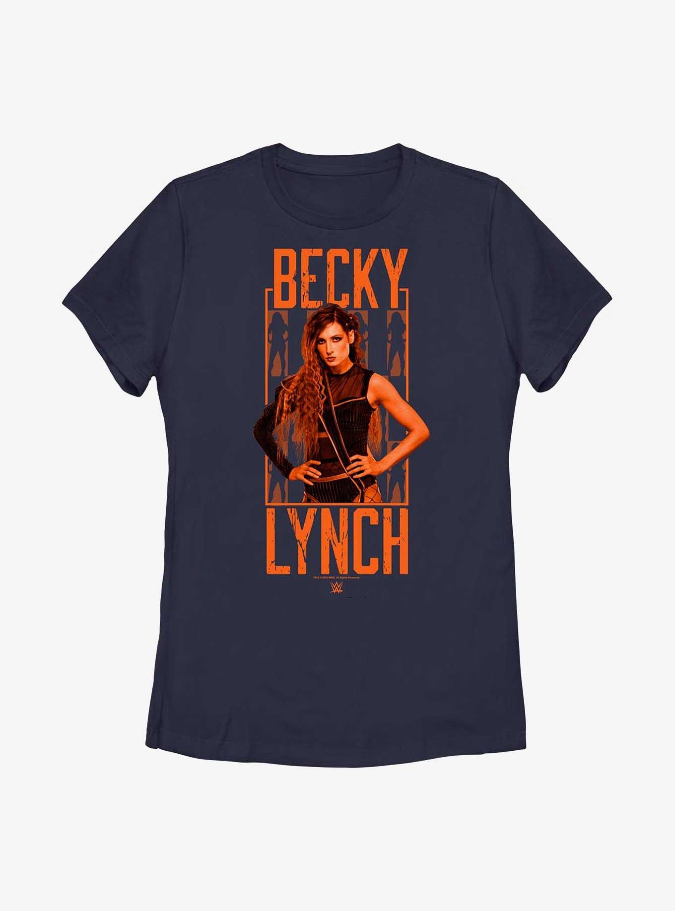 WWE Becky Lynch Portrait Logo Womens T-Shirt, NAVY, hi-res