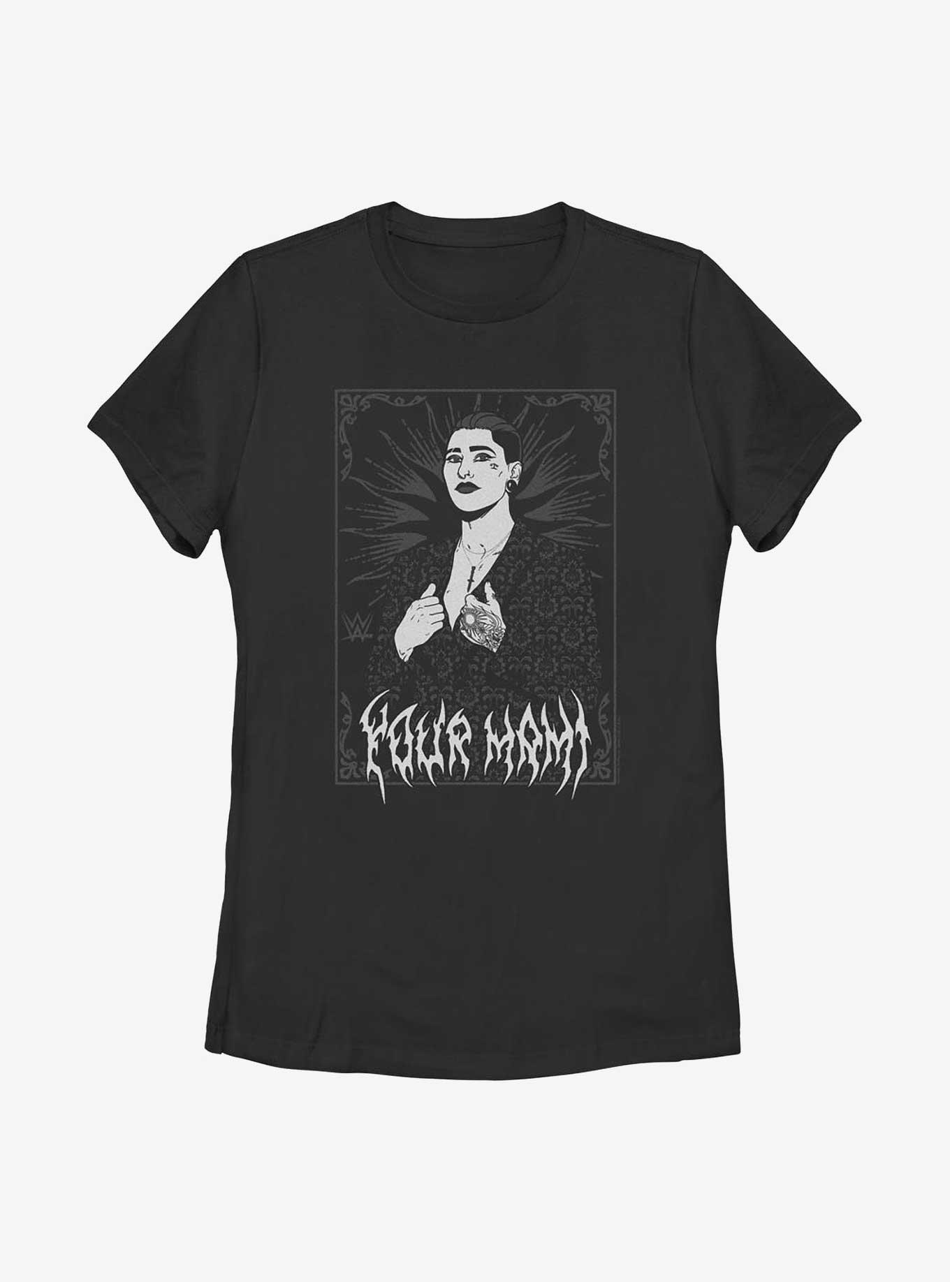 WWE Rhea Ripley Your Mami Tarot Poster Womens T-Shirt - BLACK | BoxLunch