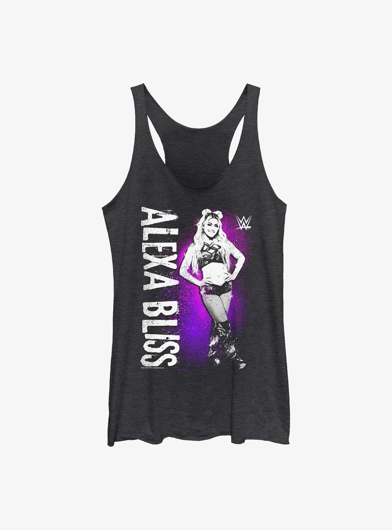 WWE Alexa Bliss Splatter Portrait Womens Tank Top, BLK HTR, hi-res