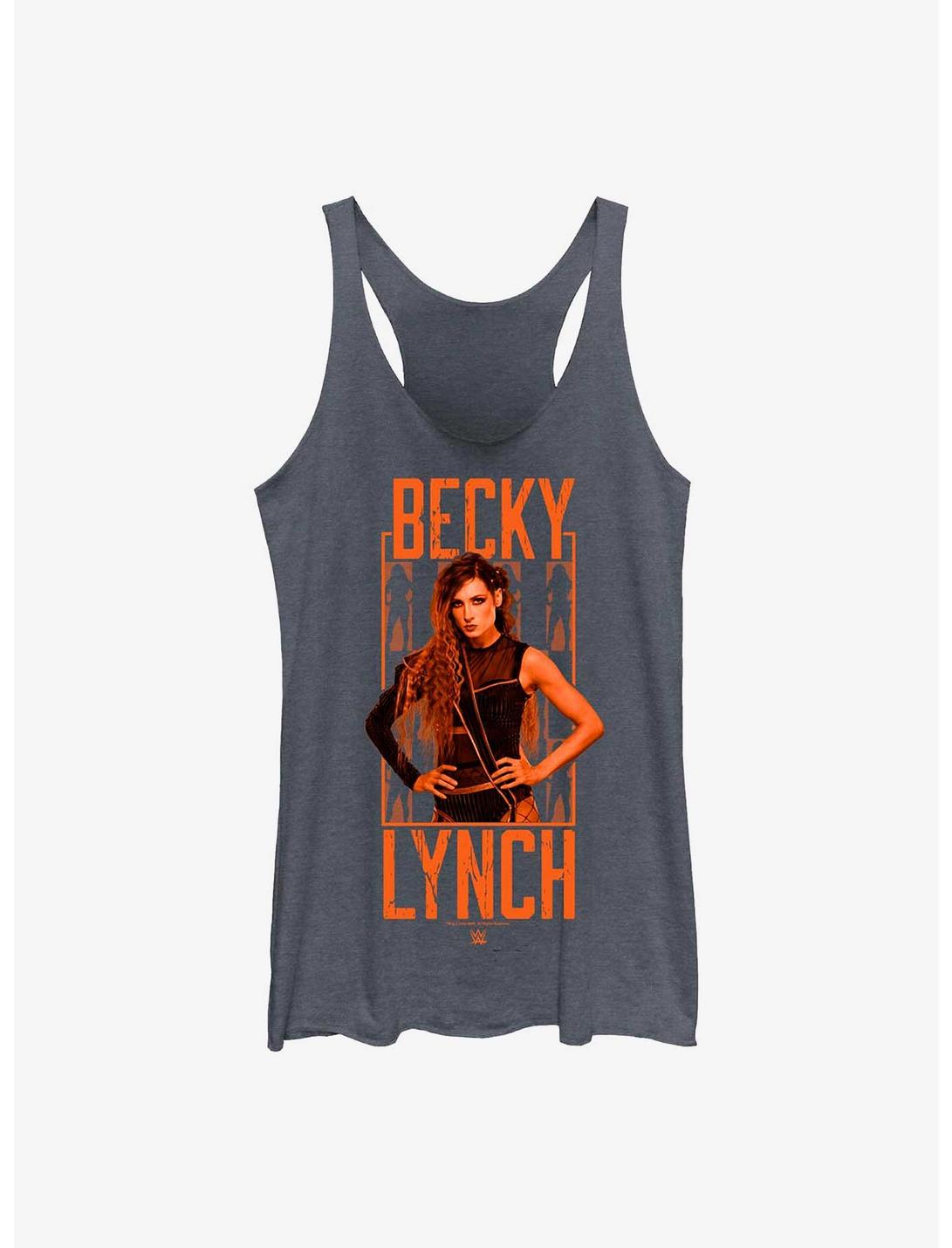 WWE Becky Lynch Portrait Logo Womens Tank Top, NAVY HTR, hi-res