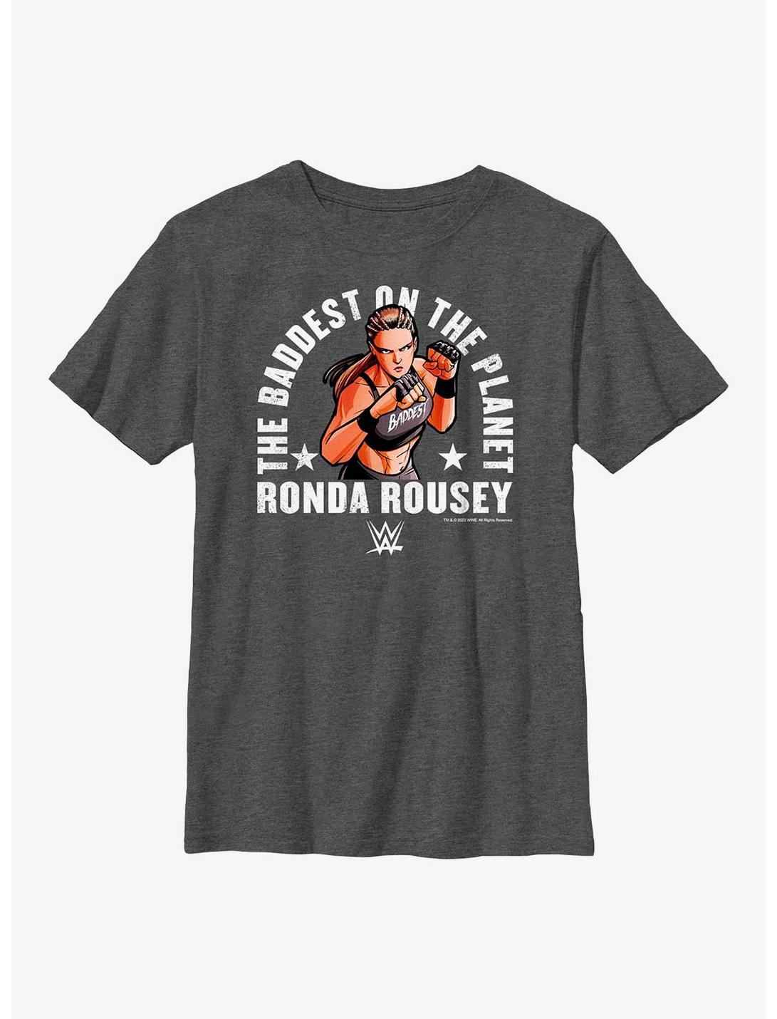 WWE The Baddest On The Planet Ronda Rousey Youth T-Shirt, CHAR HTR, hi-res