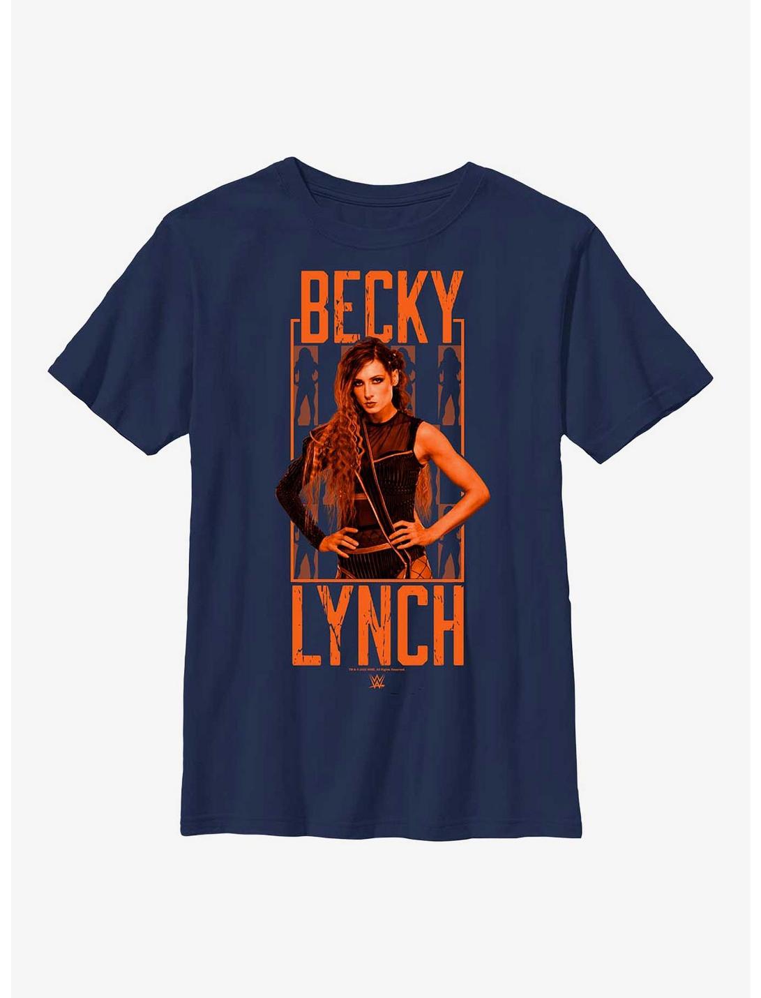 WWE Becky Lynch Portrait Logo Youth T-Shirt, NAVY, hi-res